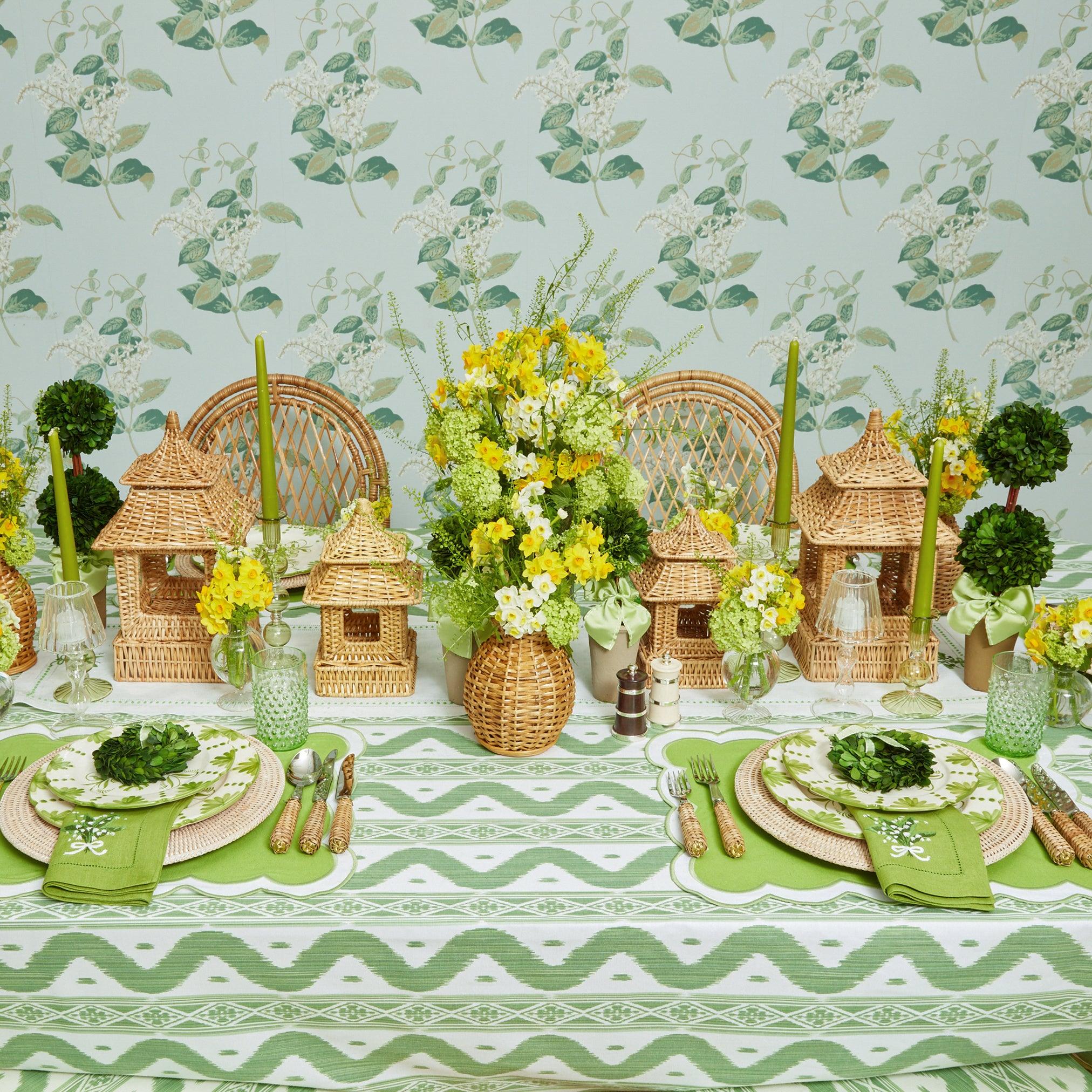 Potted Boxwood Ball with Green Bow (Pair) - Mrs. Alice