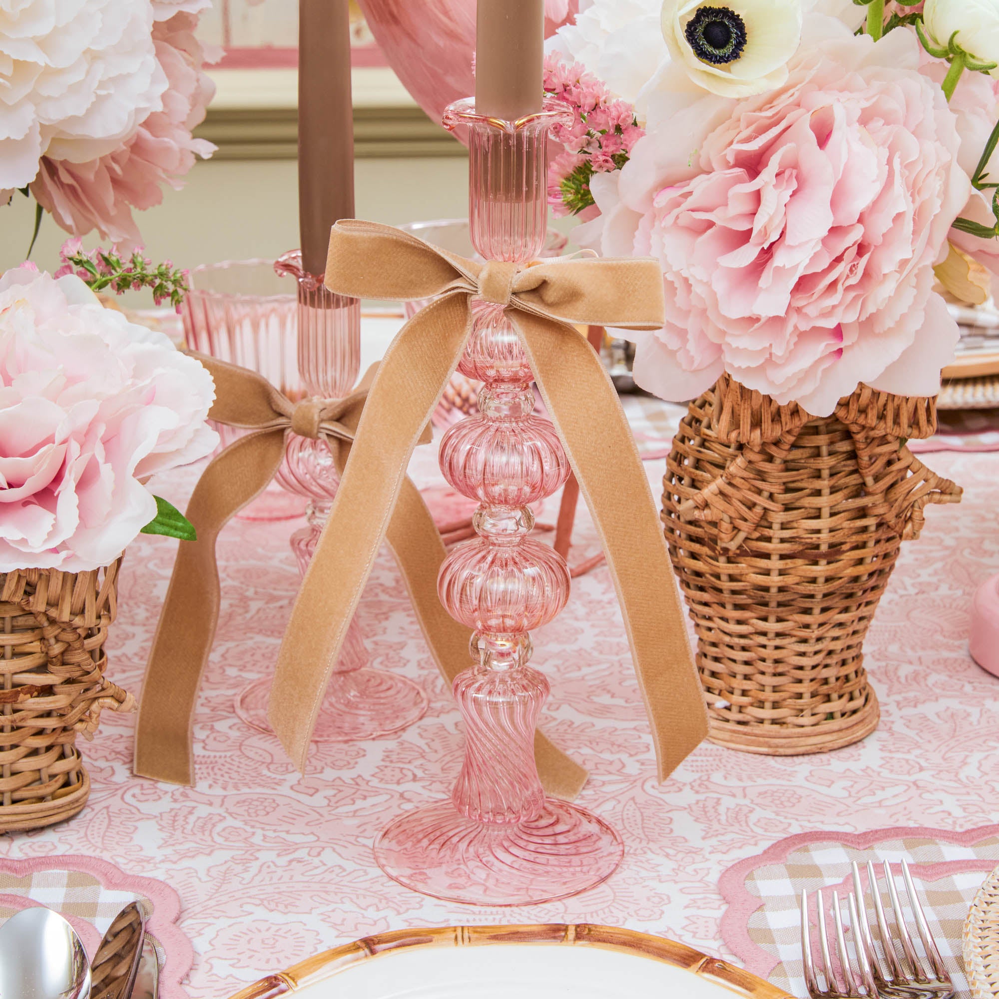 Pink Gisele Candle Holders (Pair)