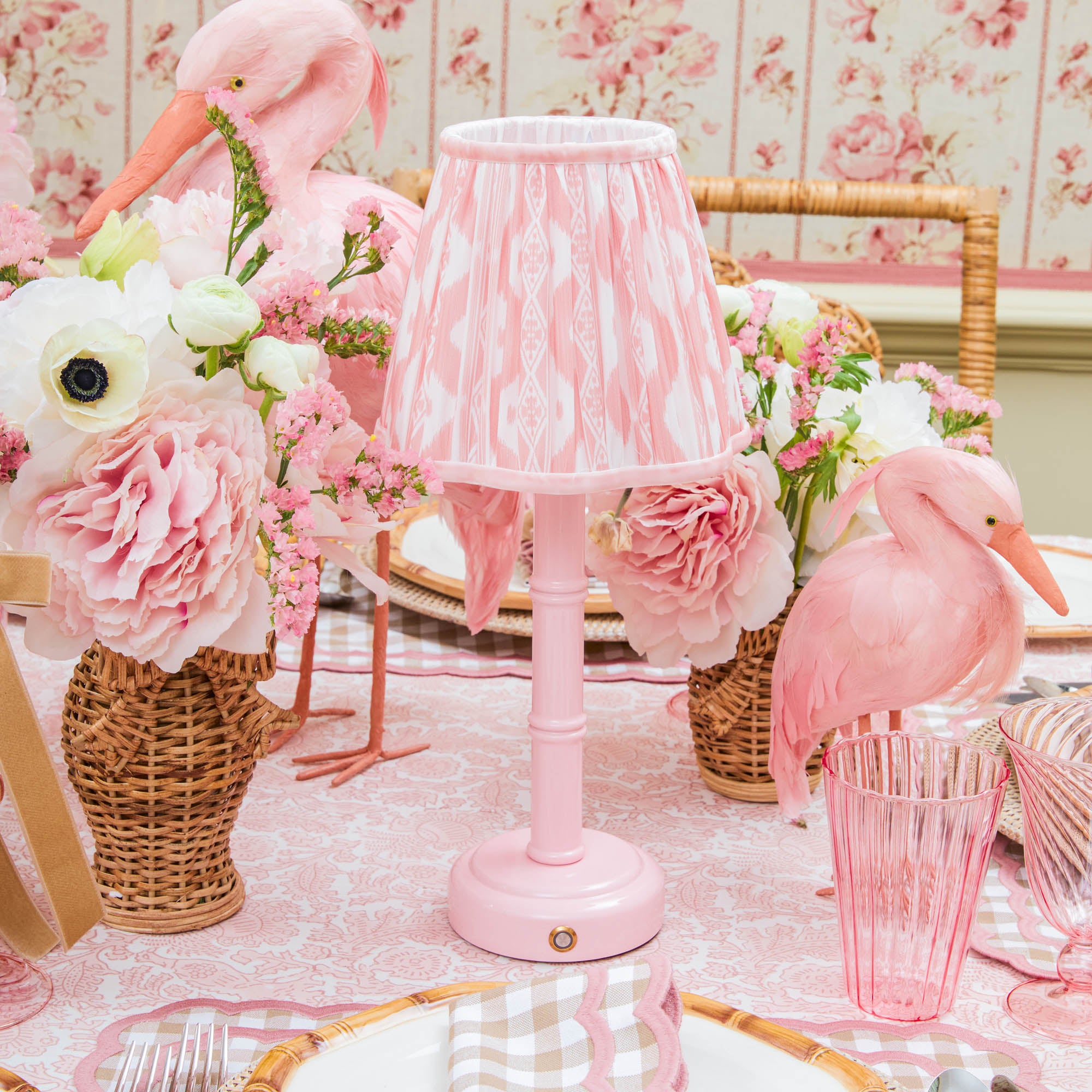 Pink Ikat Lampshade (18cm)