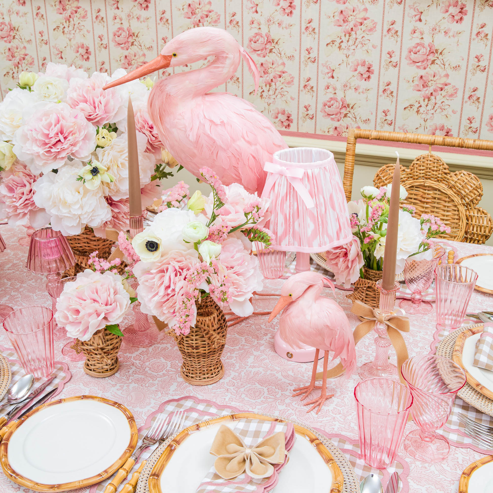 Pink Saskia Stork (Pair) - 60cm