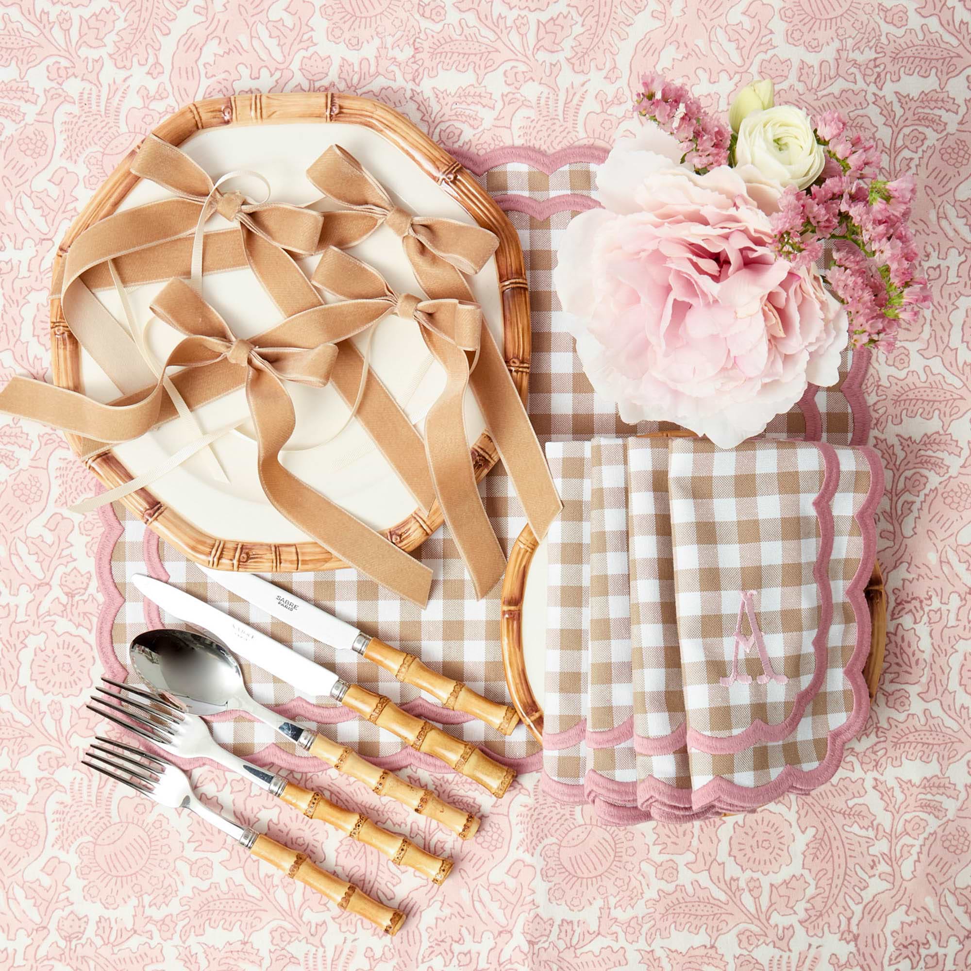 Oat Velvet Bow (Set of 4) - 20cm