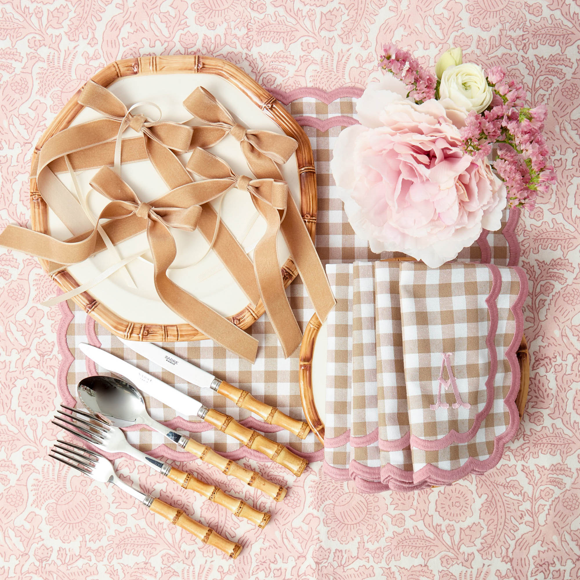 Oat Velvet Bow (Set of 4) - 20cm
