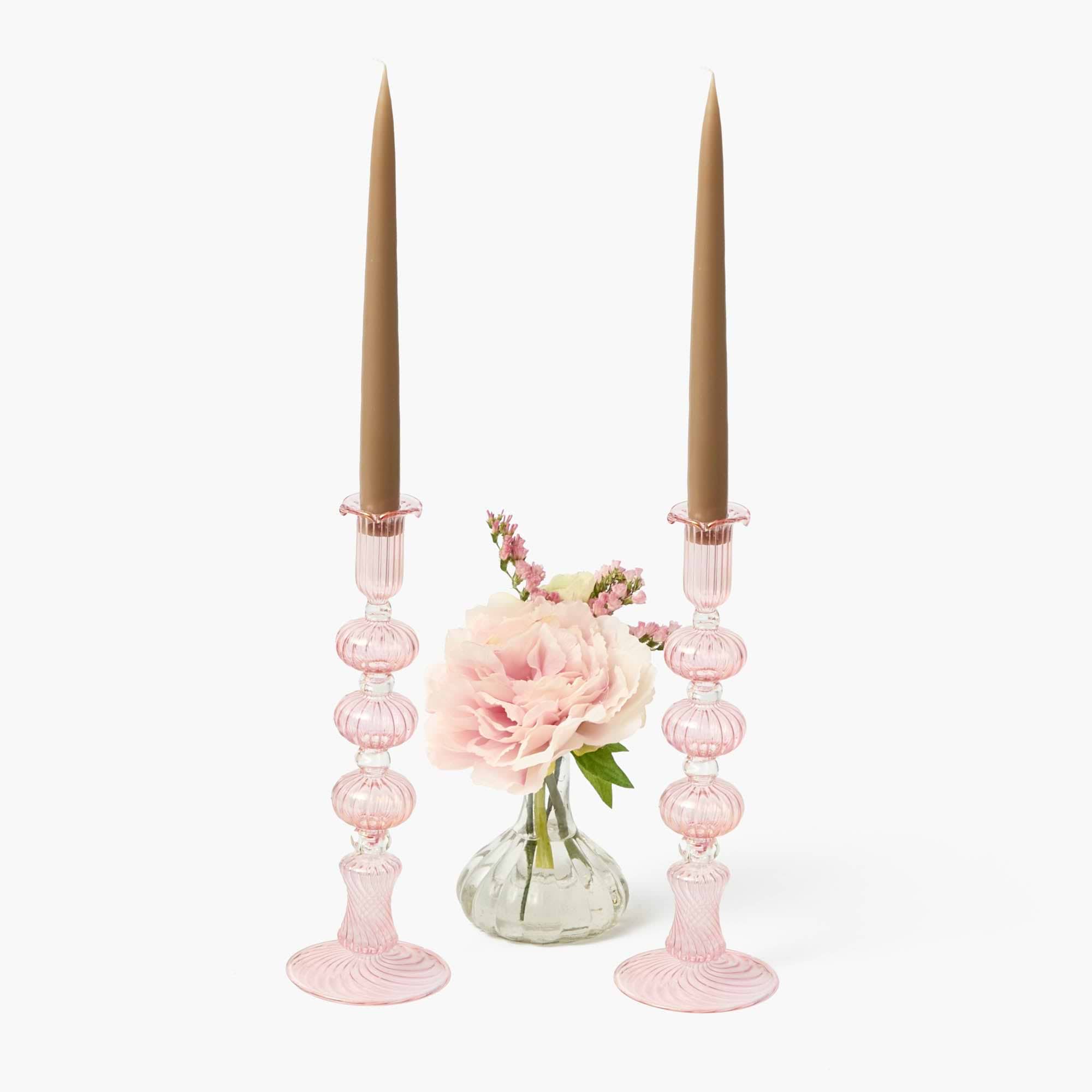 Pink Gisele Candle Holders (Pair)