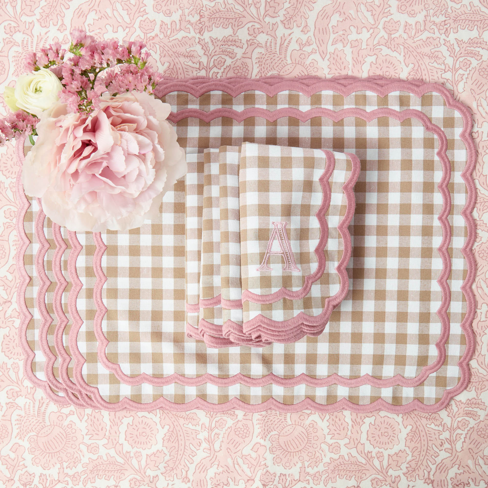 Putty & Pink Isla Gingham Napkins (Set of 4)
