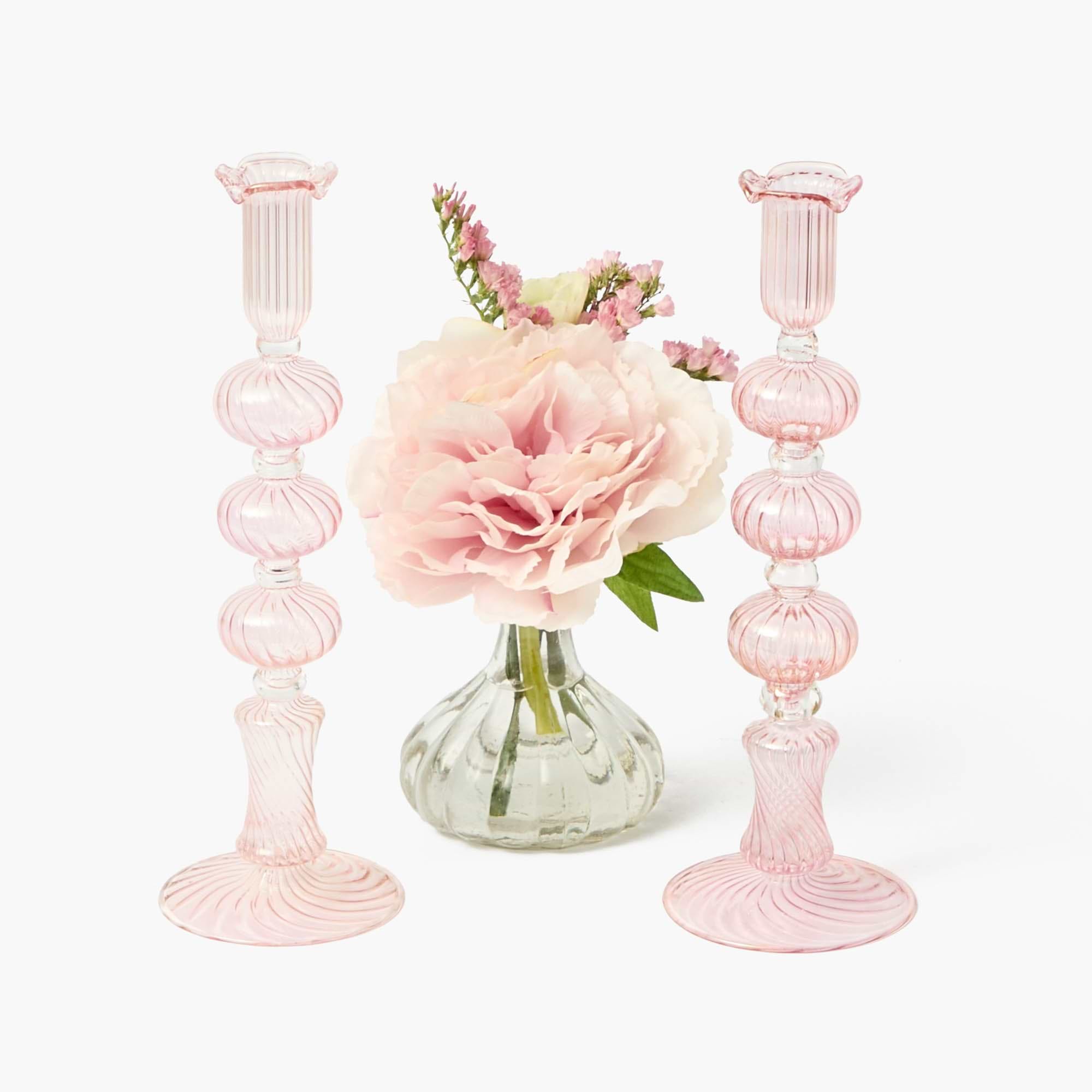 Pink Gisele Candle Holders (Pair)