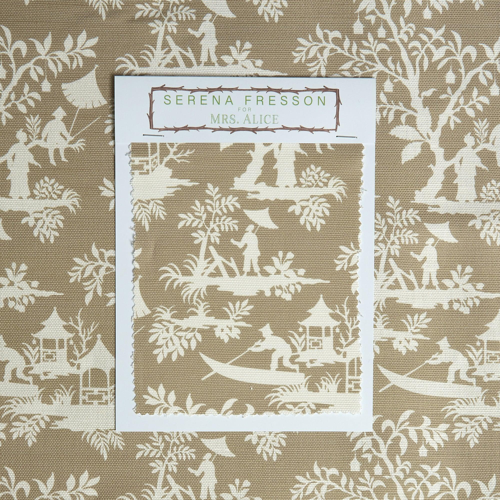 Putty Pagoda Garden Fabric - Mrs. Alice