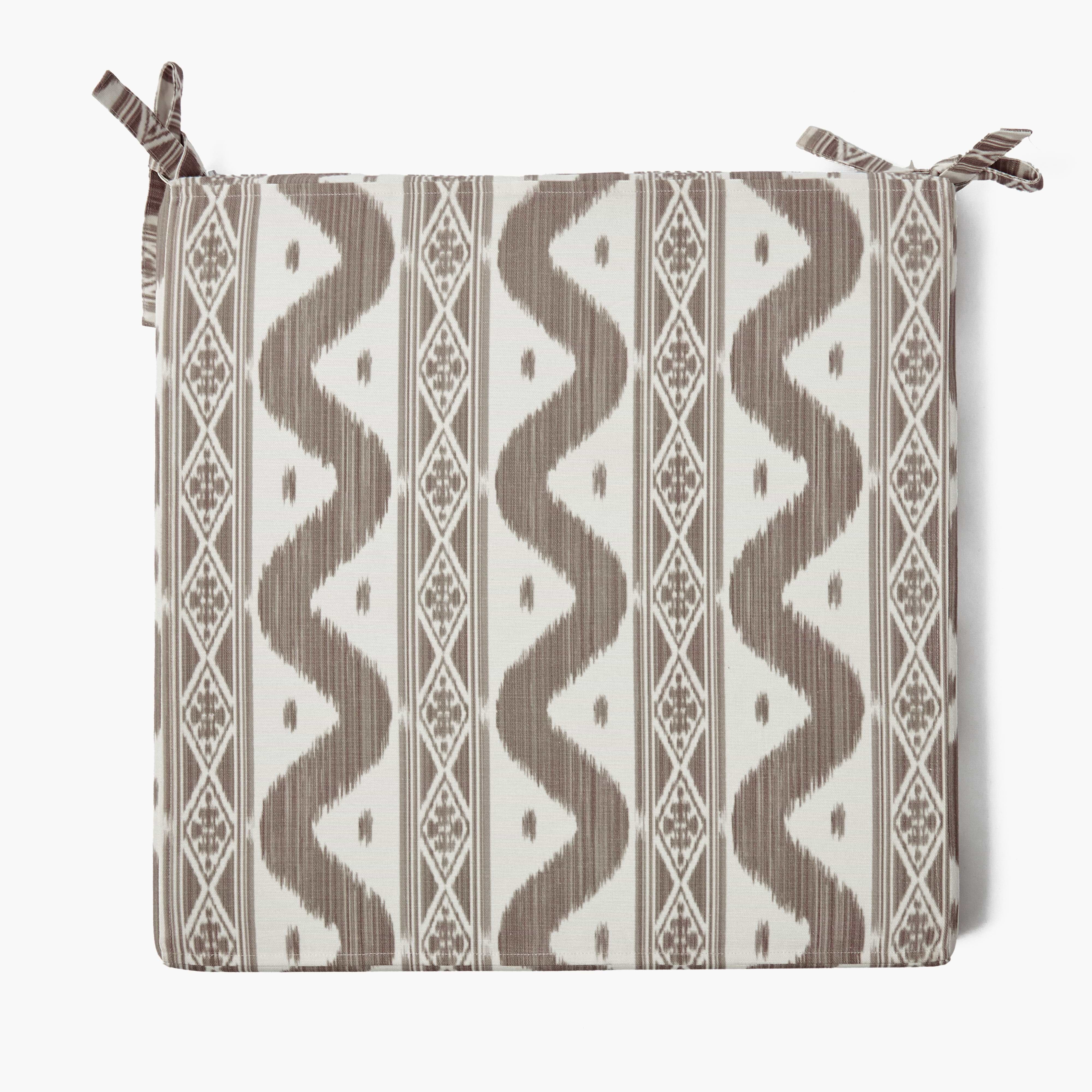 Putty Ikat Seat Pad Cushion