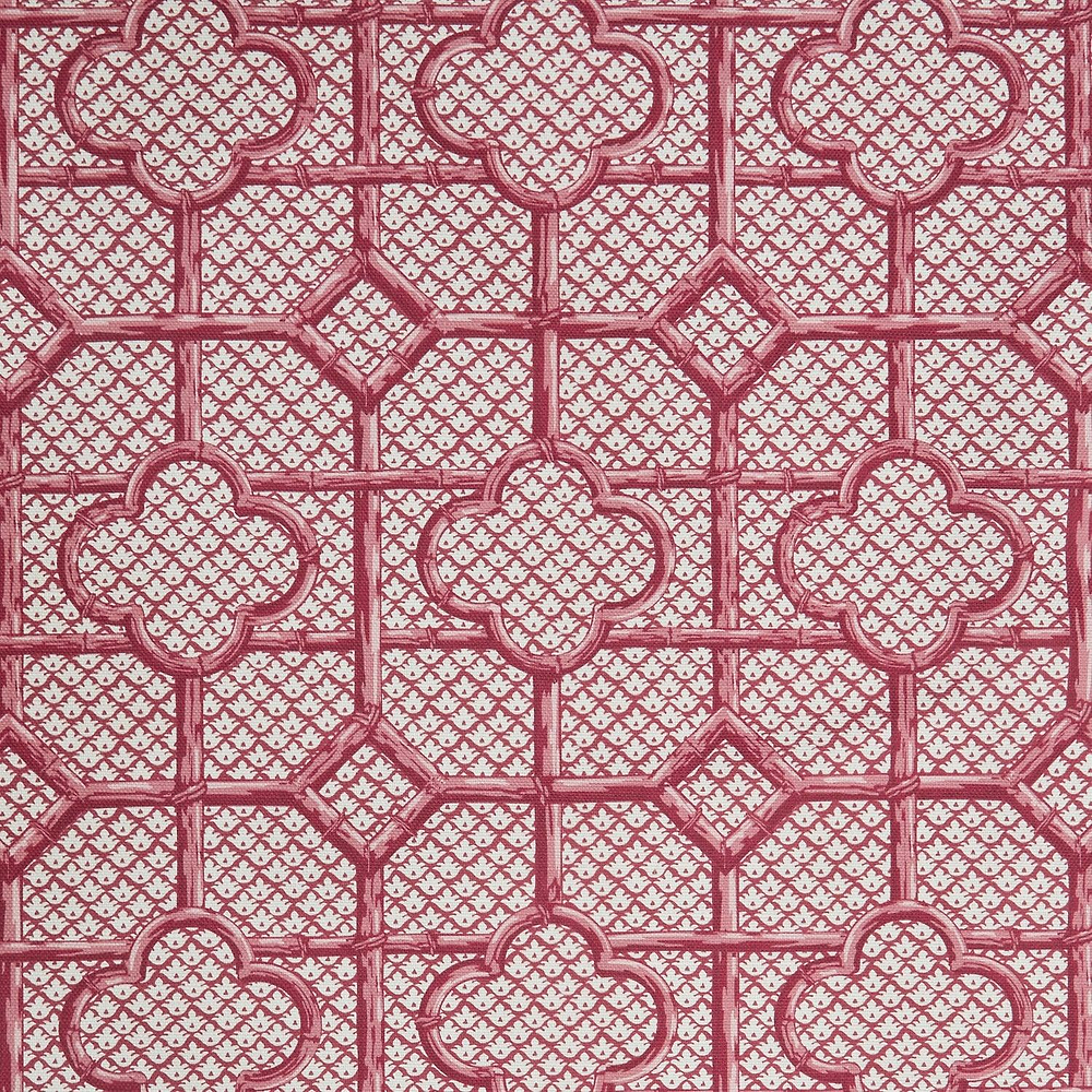 Raspberry Pink Bamboo Trellis Fabric