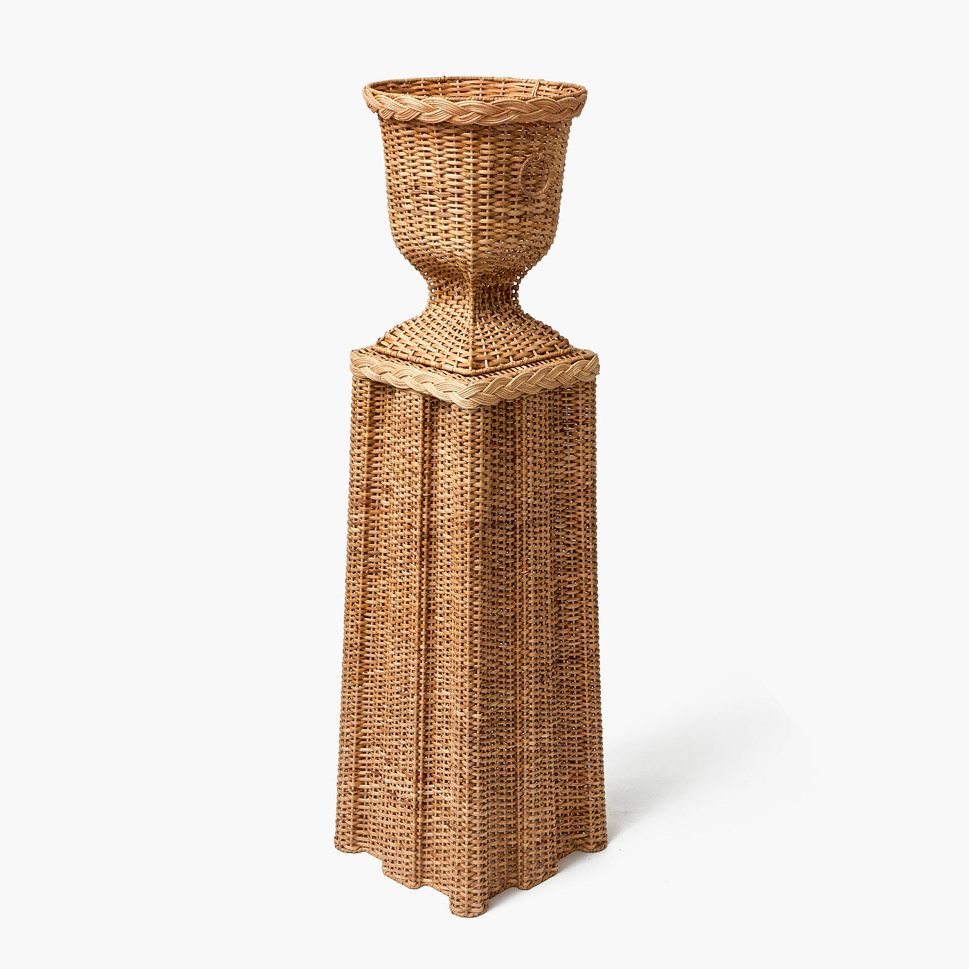 Bettina Rattan Urn & Pedestal