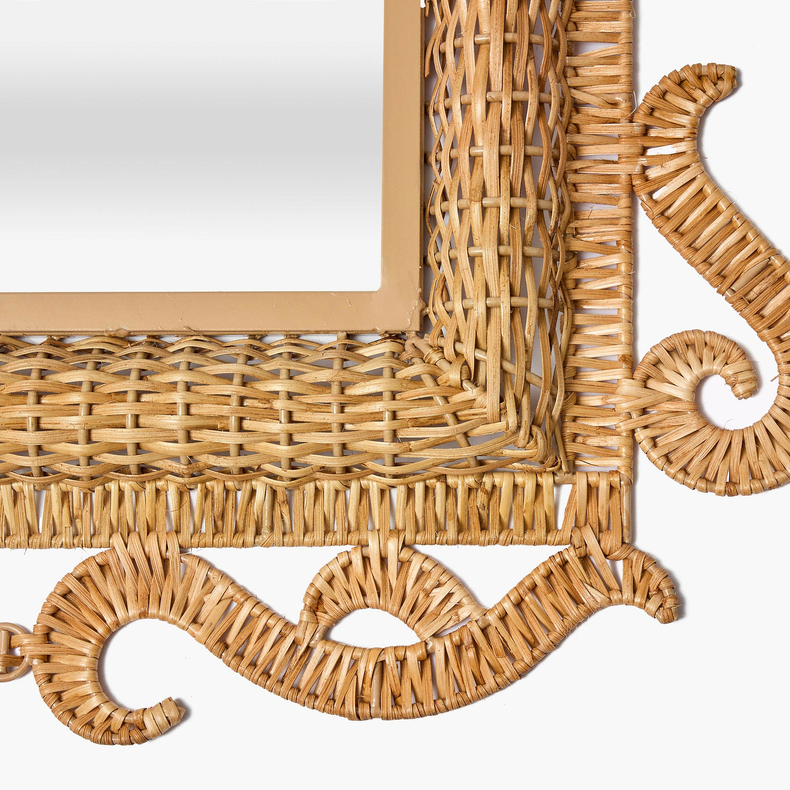 鏡 Vintage Rattern Mirror The Medium Grand Rattan Mirror