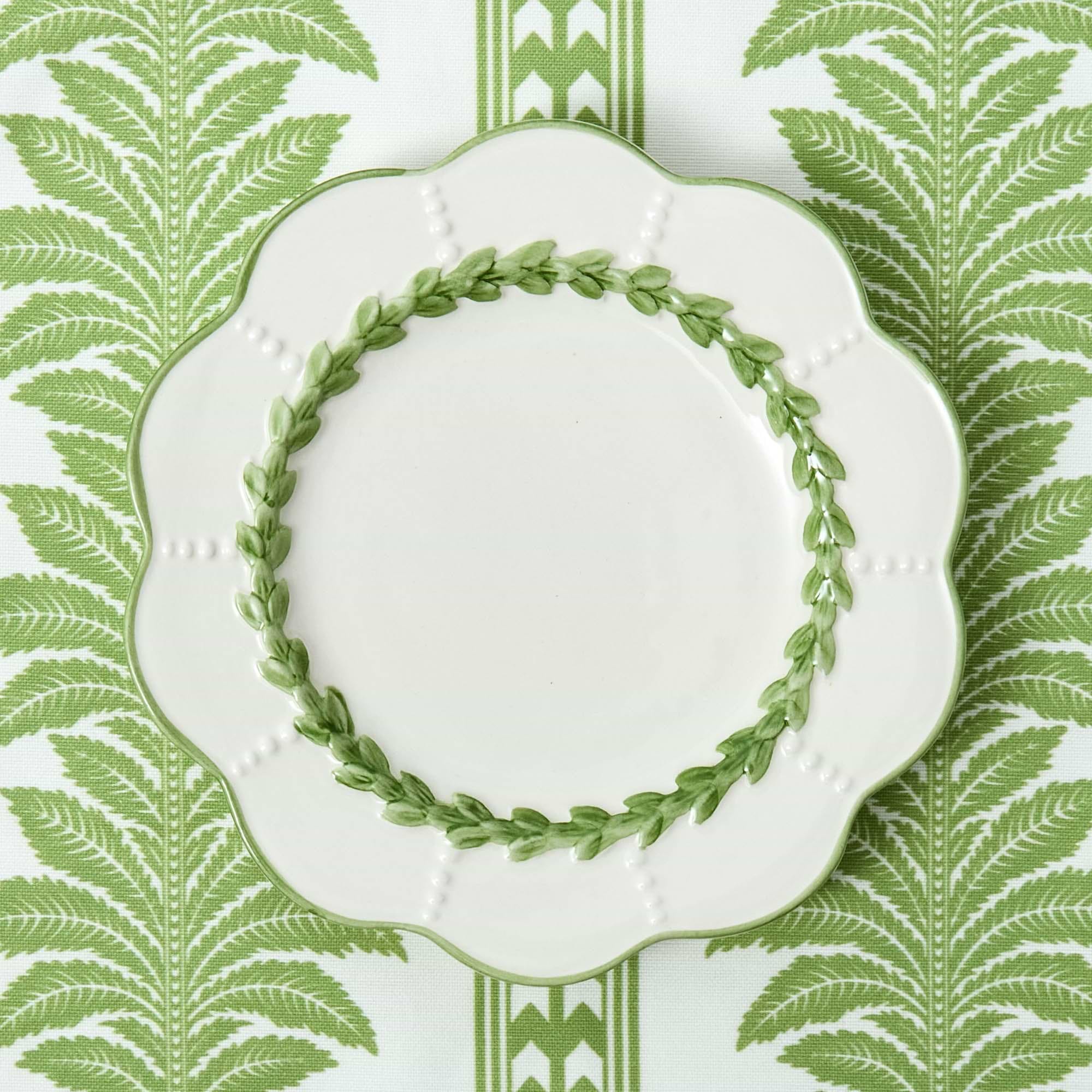 Green Fern Stripe Tablecloth