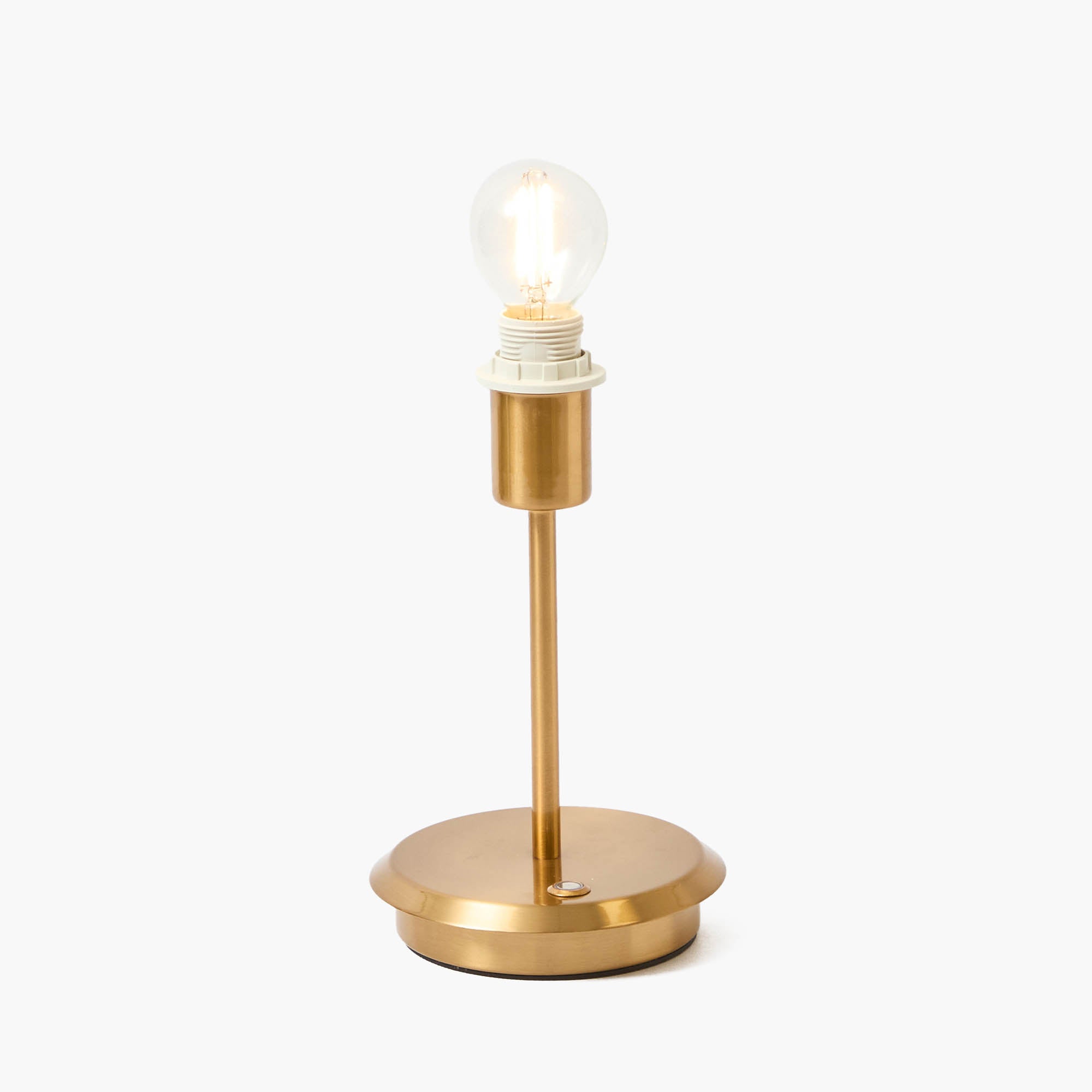 Short Rechargeable Lamp with Cream Pleated Shade (14cm)
