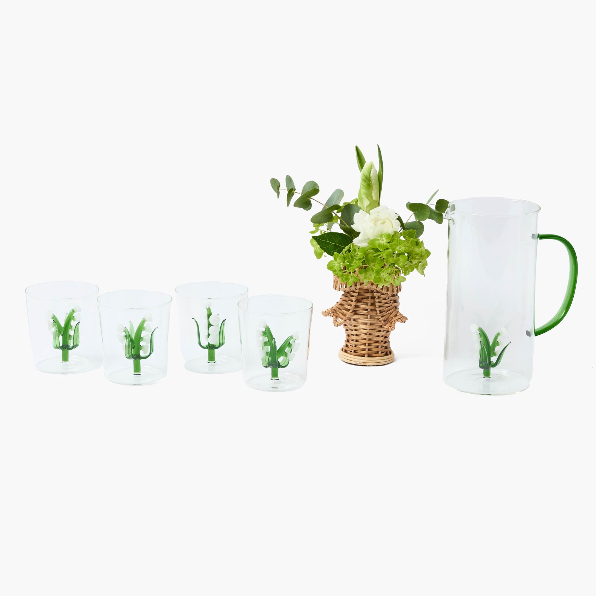 Lily of the Valley Glass Jug