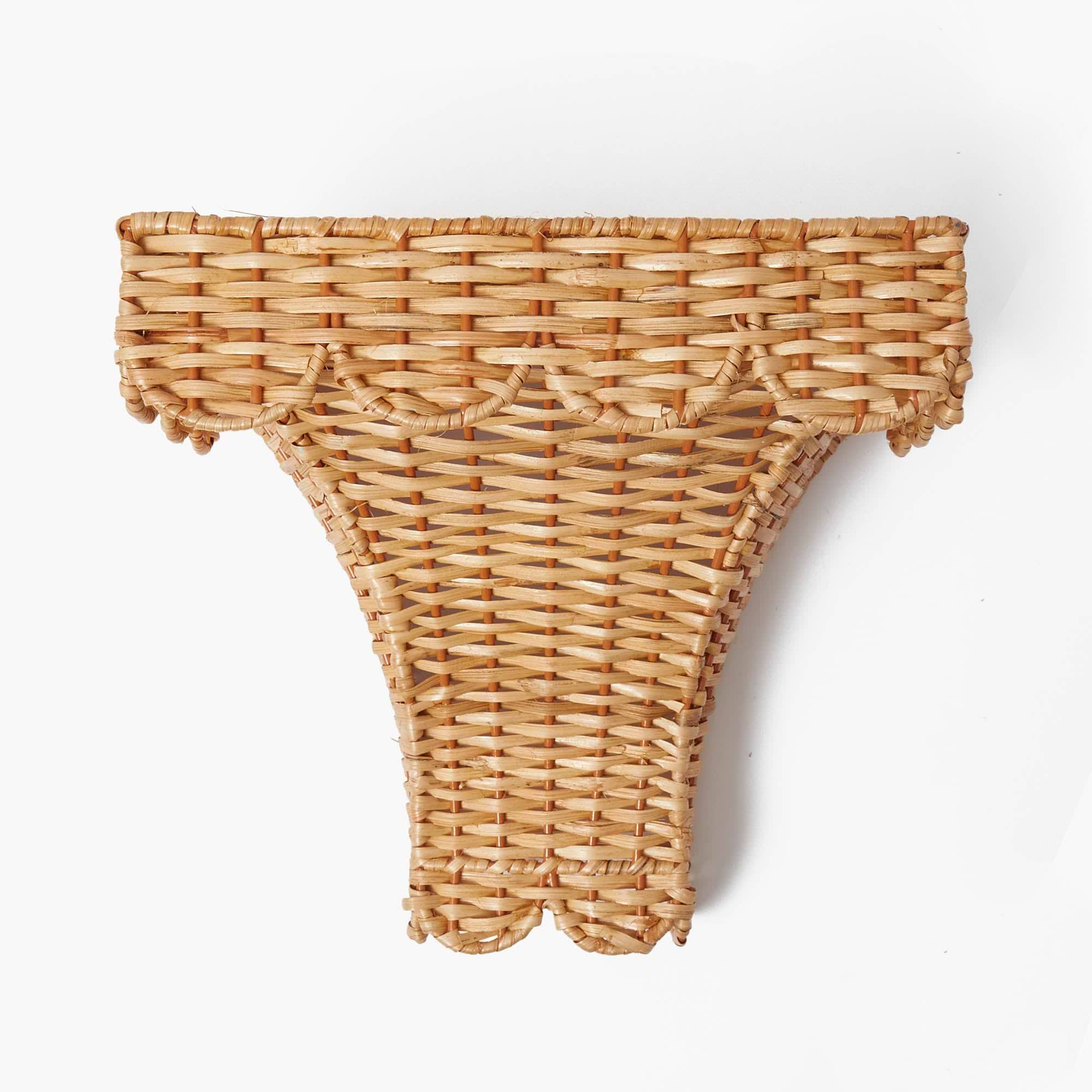 Rectangular Rattan Wall Sconce