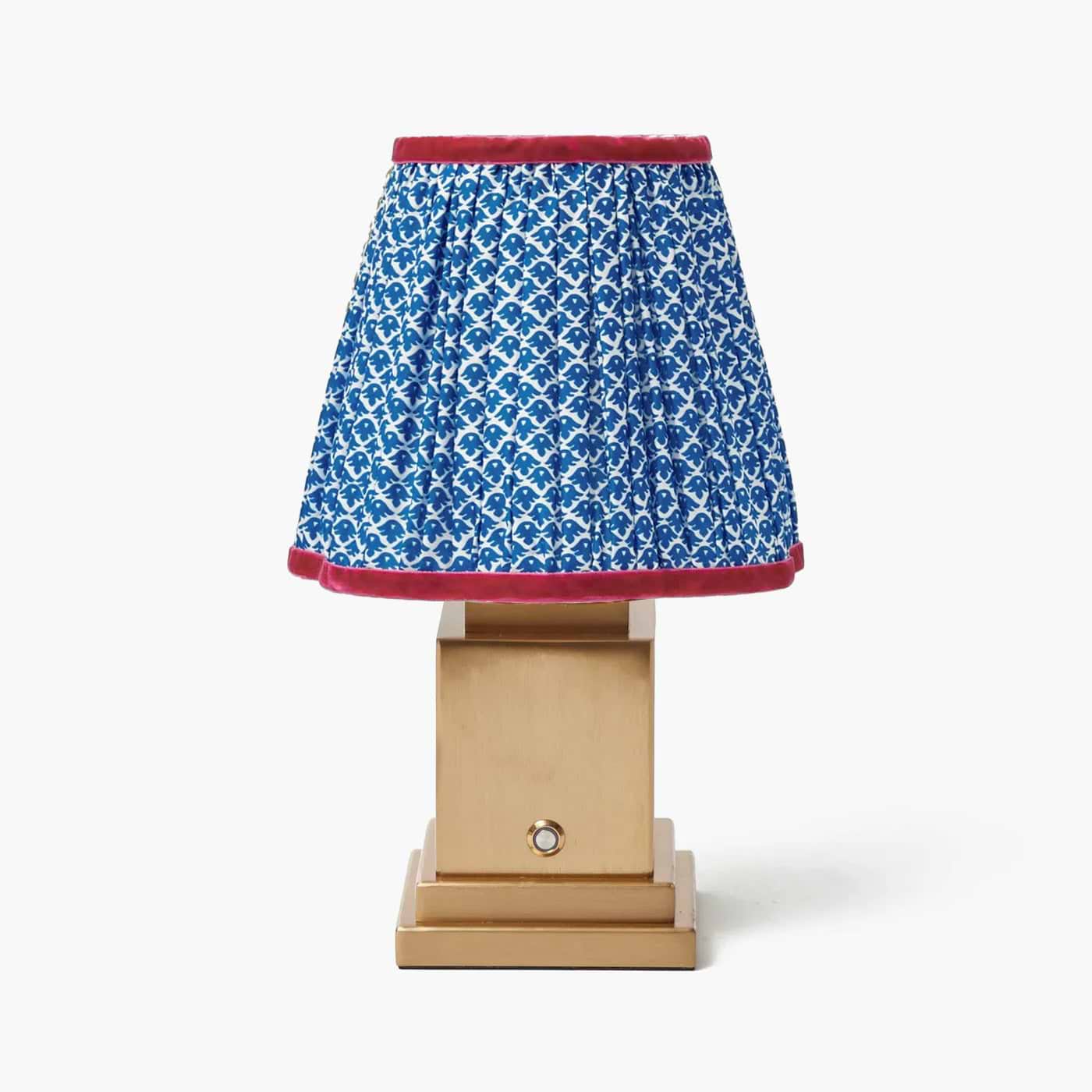 Rechargeable Lamp with Blue Lotus Lampshade - Mrs. Alice
