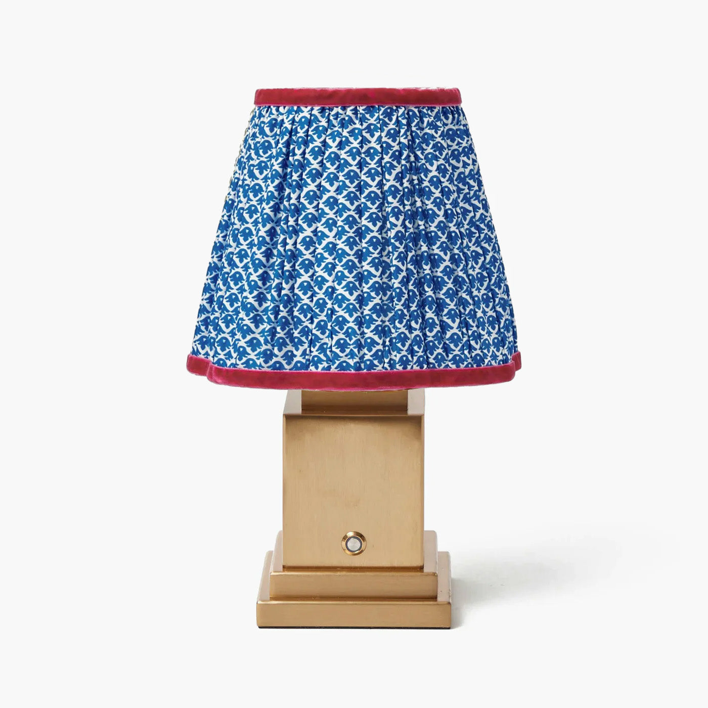 Rechargeable Lamp with Blue Lotus Lampshade - Mrs. Alice