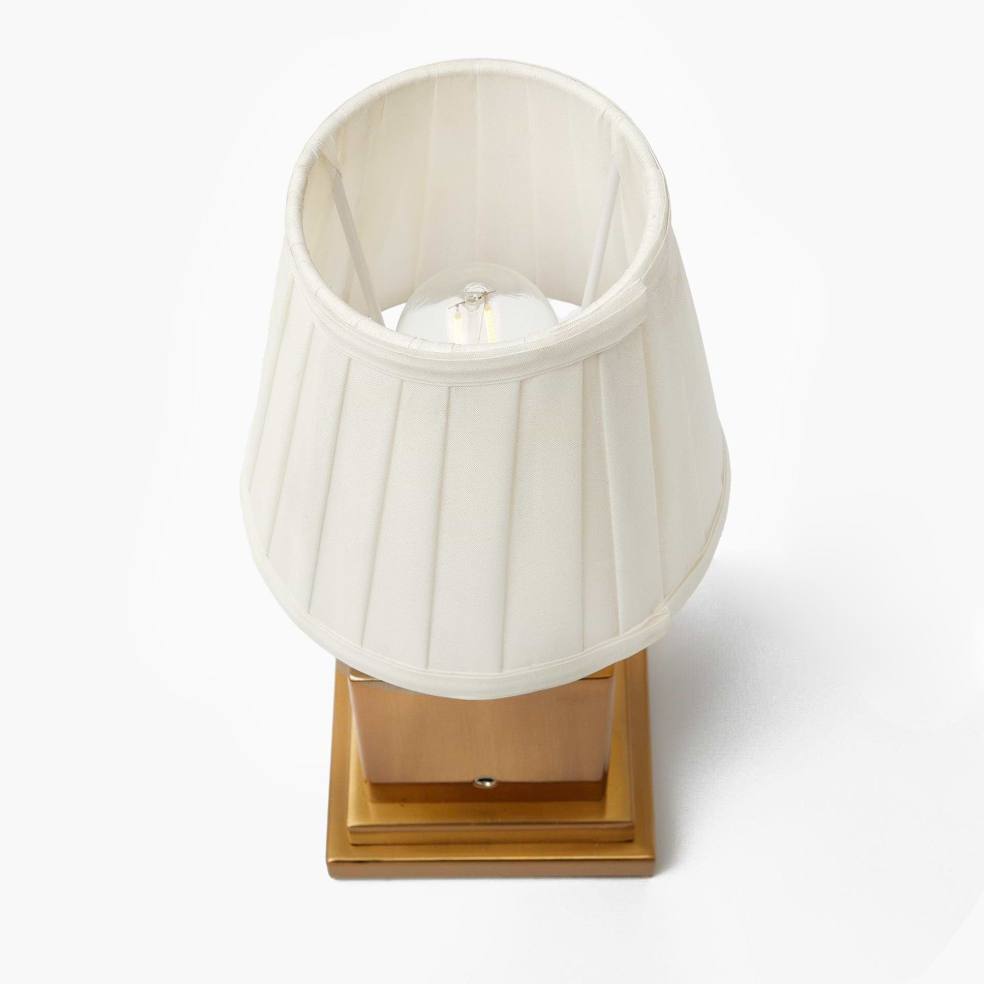 Square Rechargeable Lamp with Cream Shade (15cm)