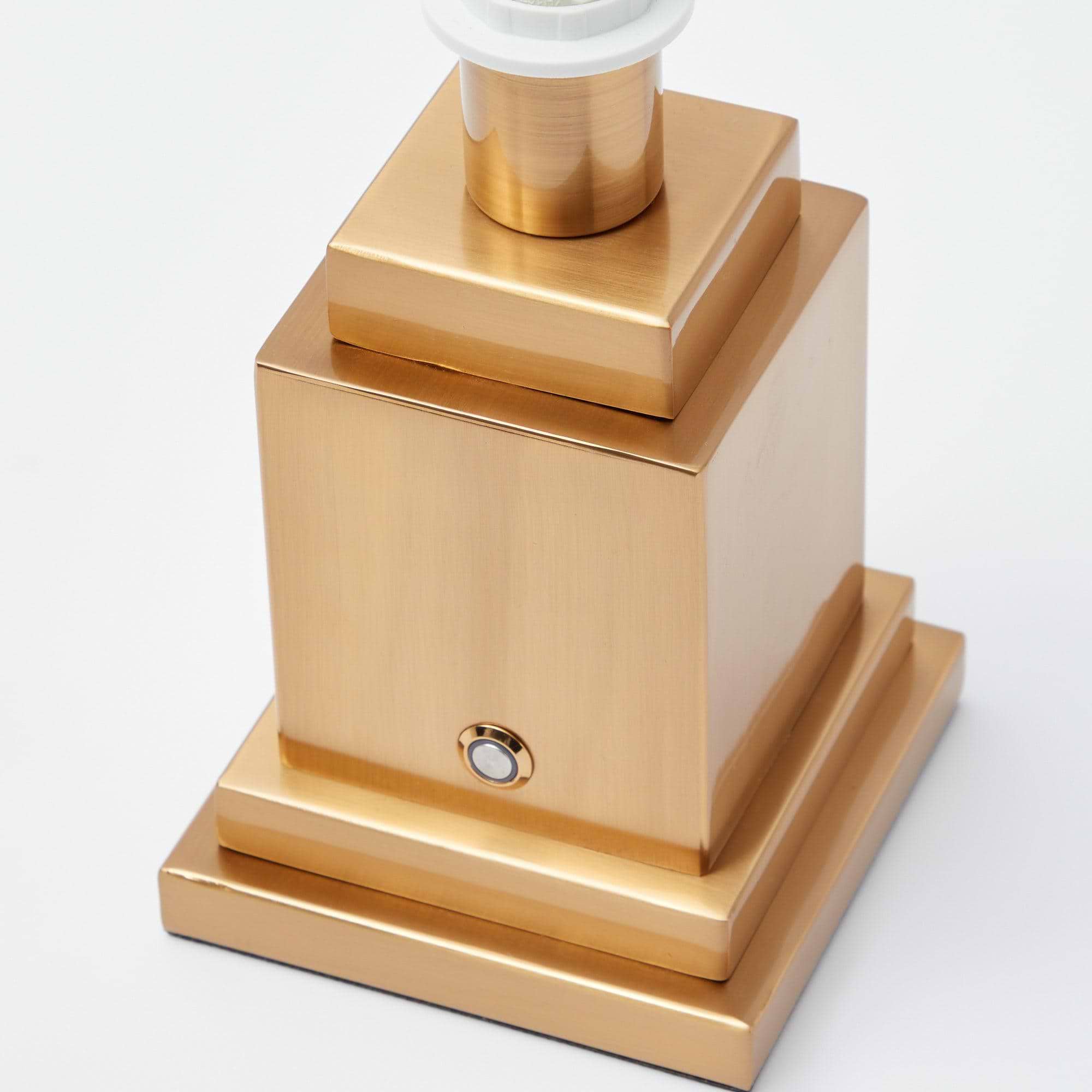 Square Rechargeable Lamp with Blue Ikat Shade (18cm)