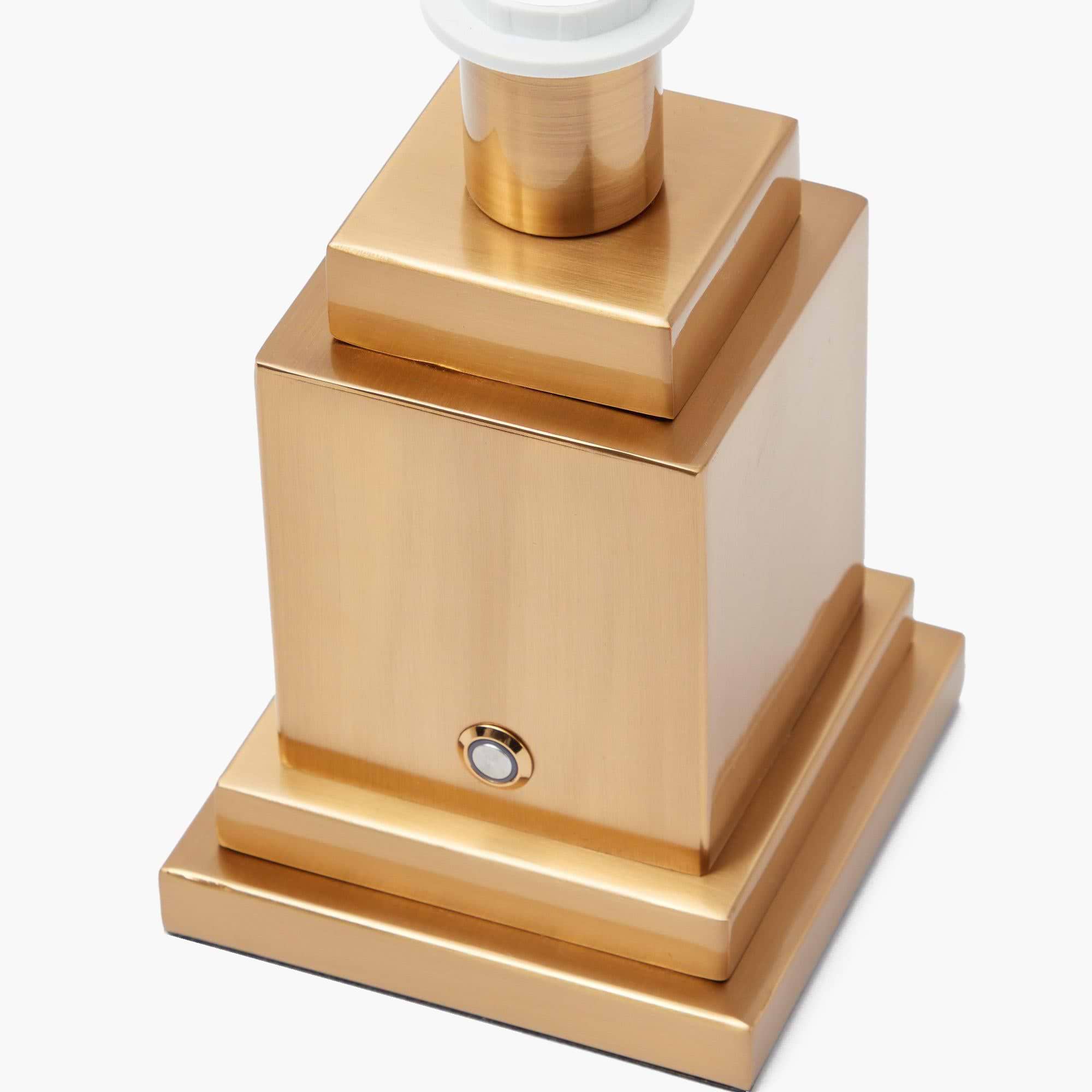 Square Rechargeable Lamp with Cream Shade (15cm)