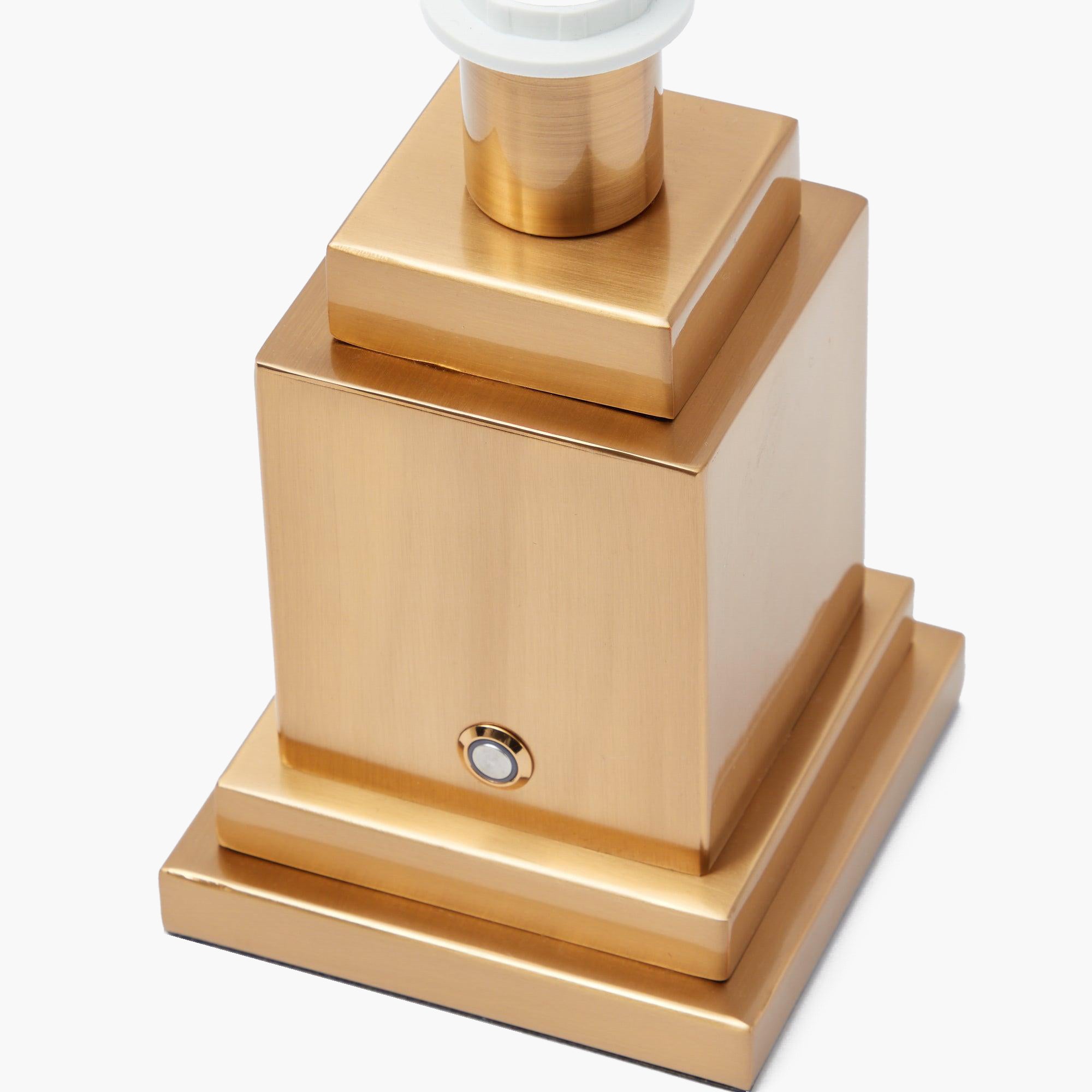 Square Rechargeable Lamp with Cream Shade (15cm)