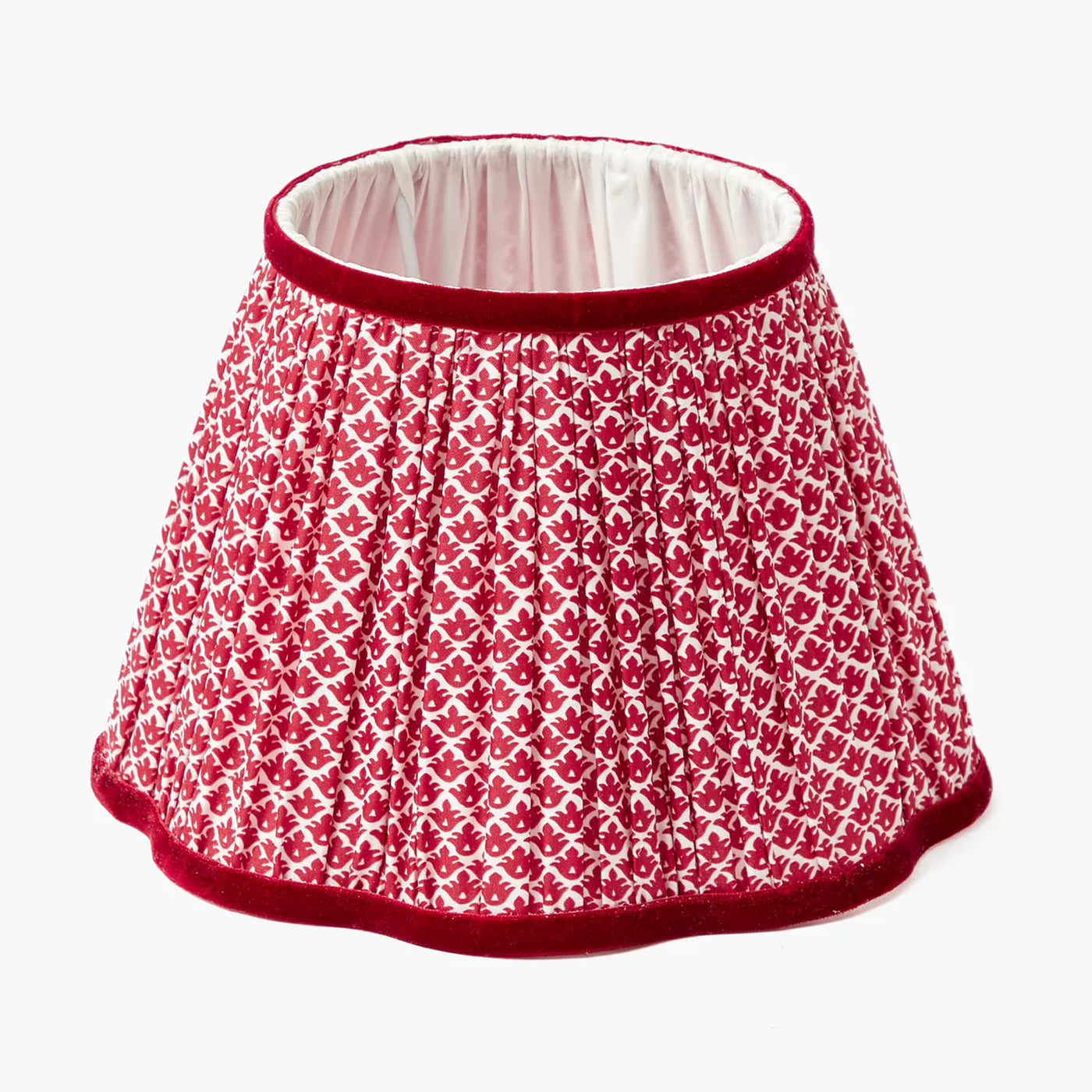 Tall Edie Rechargeable Lamp with Burgundy Lotus Shade (22cm)