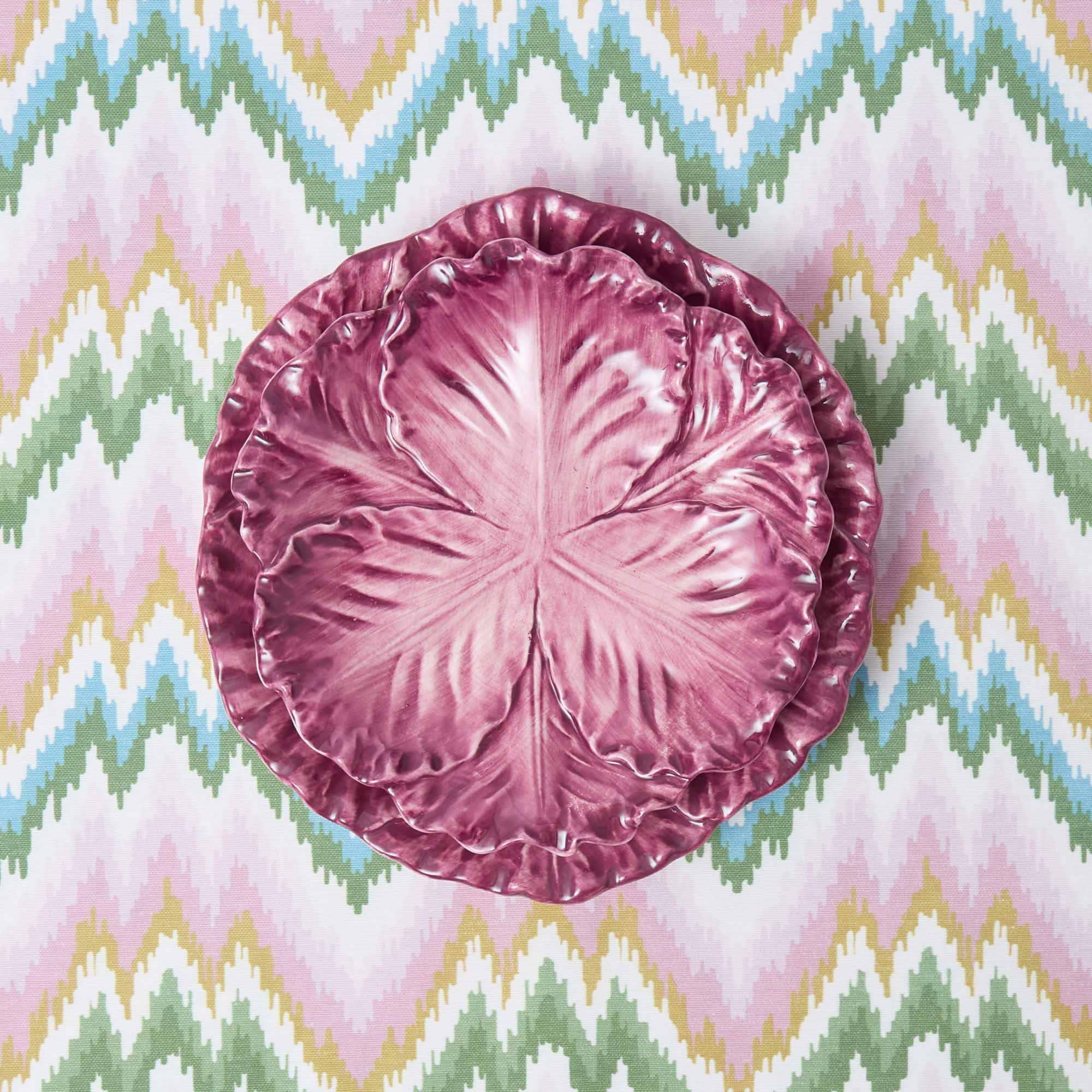 Aubergine Serena Cabbage Dinner & Starter Plates (Set of 8)
