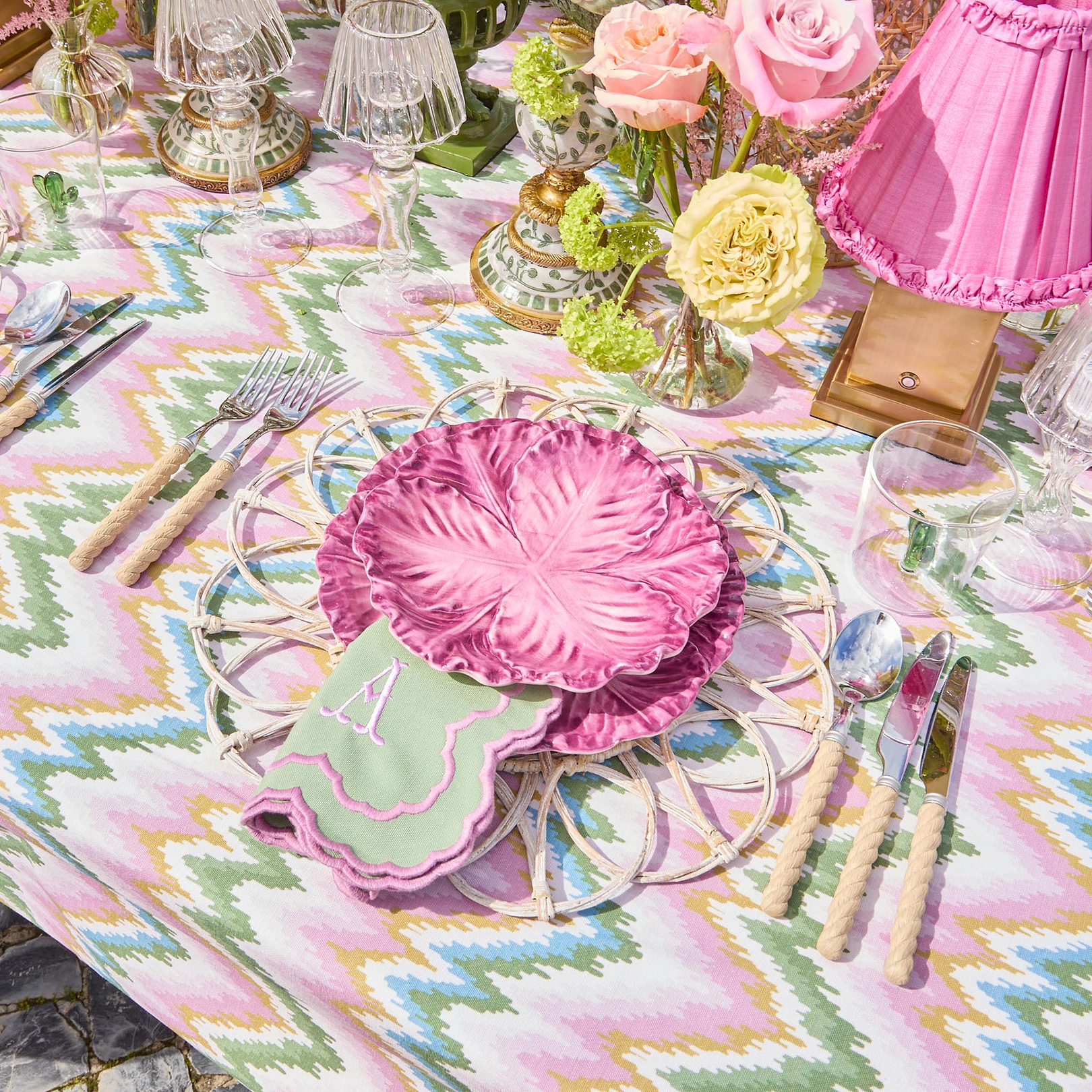 Aubergine Serena Cabbage Starter Plates (Set of 4)