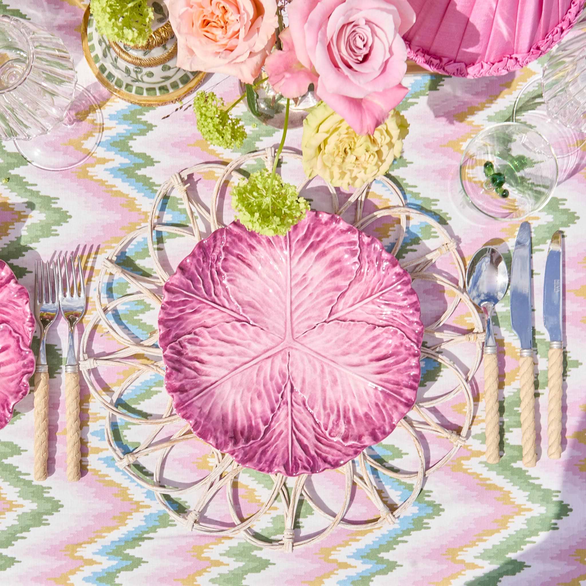Aubergine Serena Cabbage Dinner Plates (Set of 4)