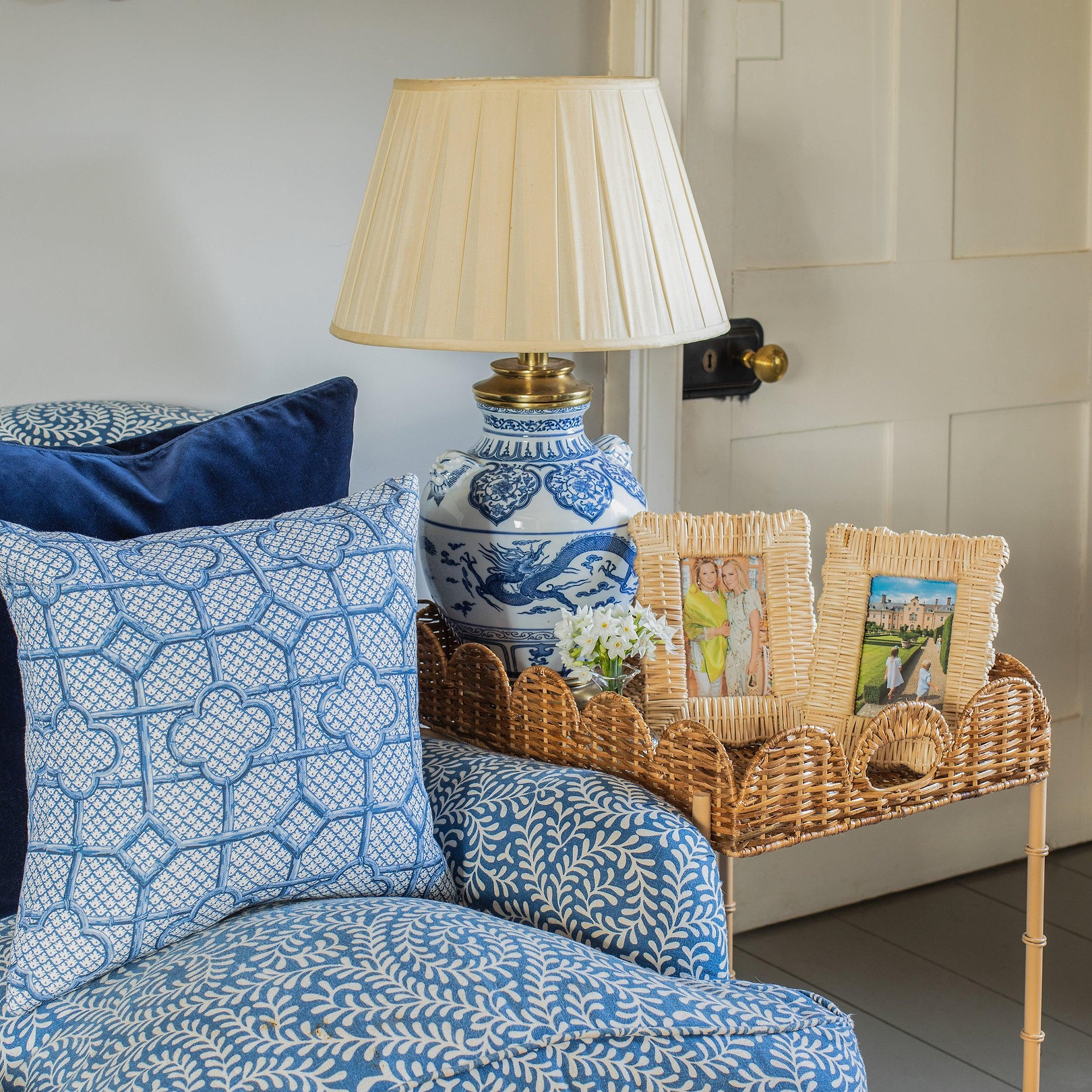 Scalloped Rattan Tray With Stand - Mrs. Alice