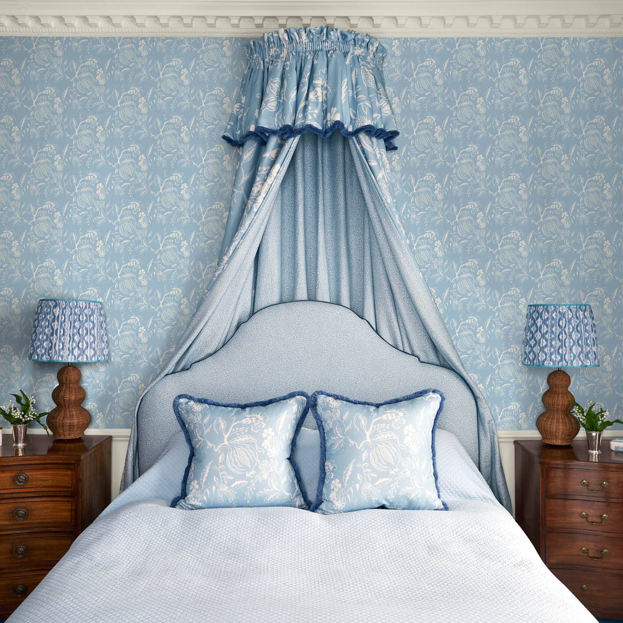 Blue Ikat Lampshade (40cm)