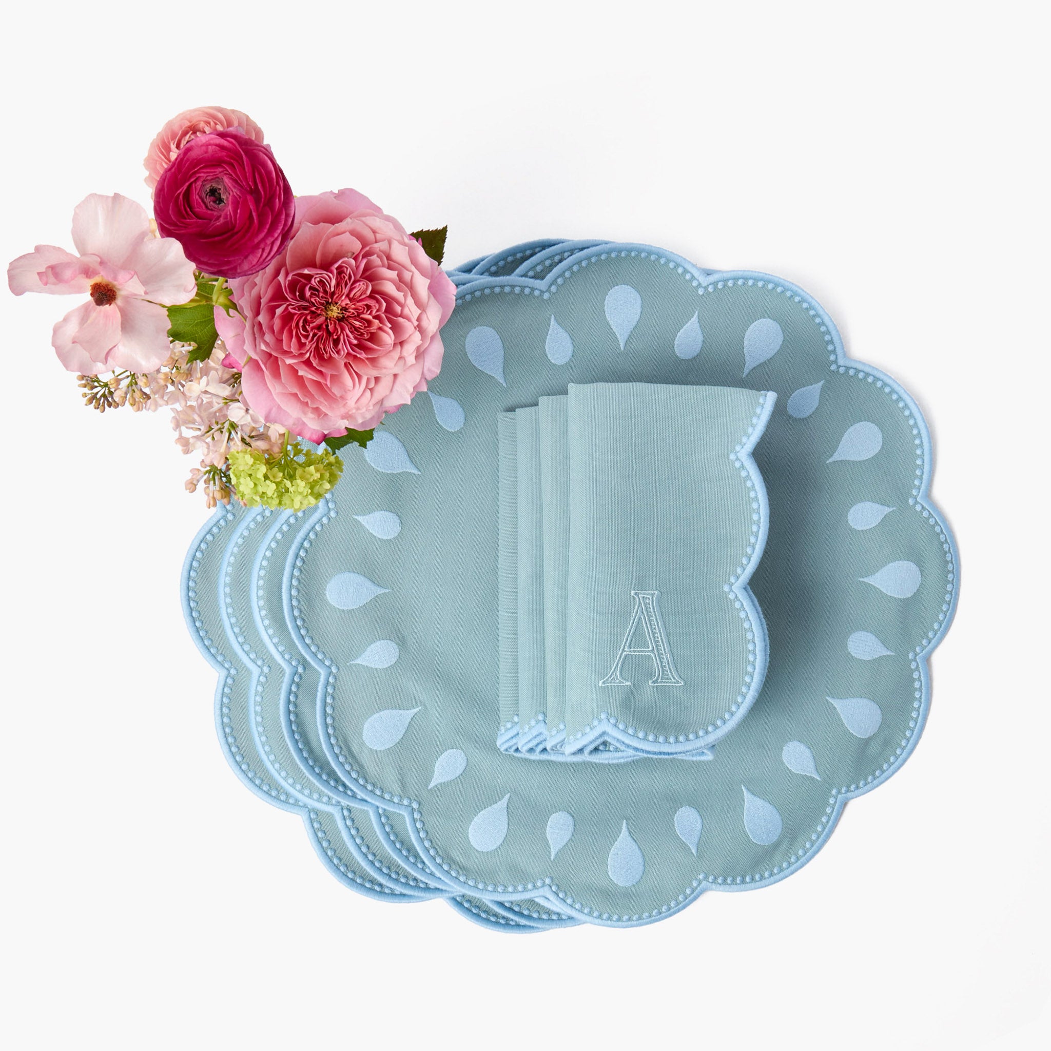 Bettina Blue Placemats & Napkins (Set of 4)