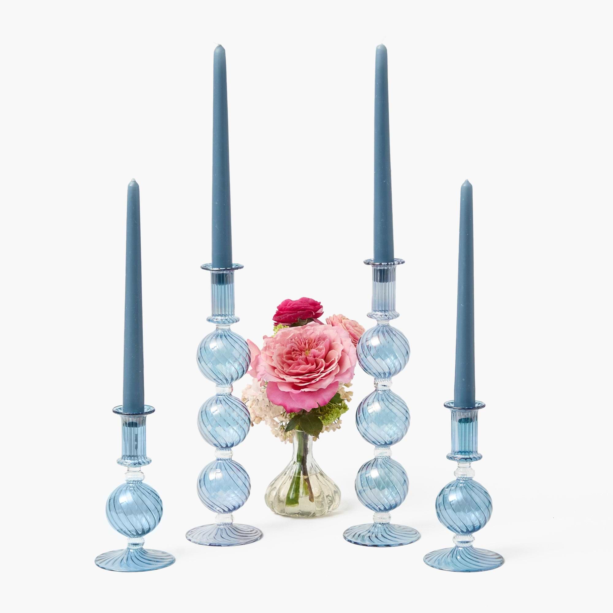 Camille Azure Candle Set (Dusty Blue)