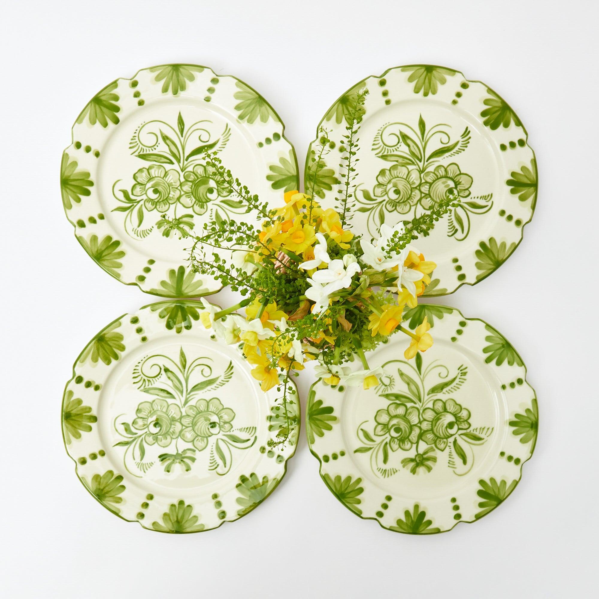 Seville Green Gardênia Starter Plates (Set of 4) - Mrs. Alice