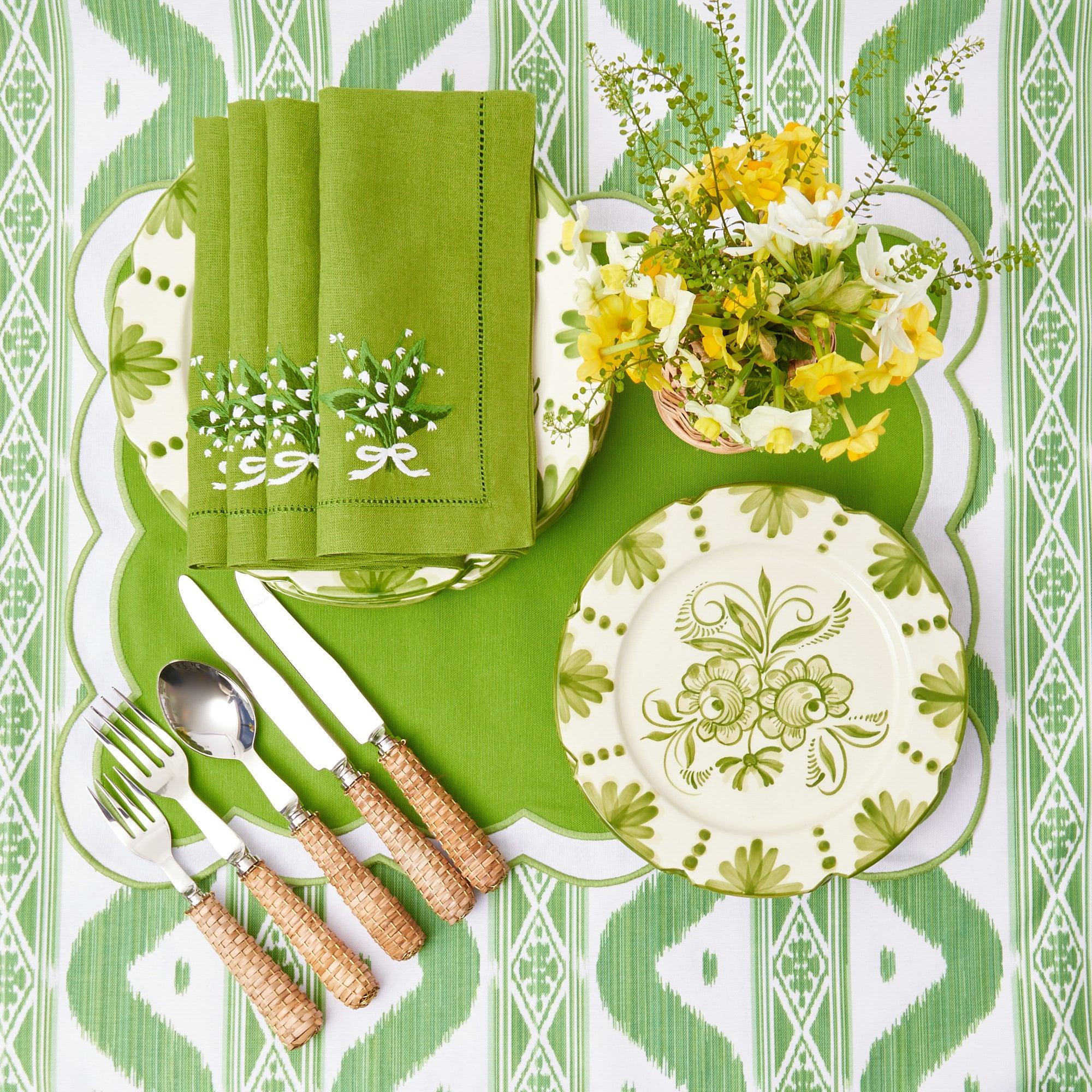 Seville Green Gardênia Starter Plates (Set of 4) - Mrs. Alice