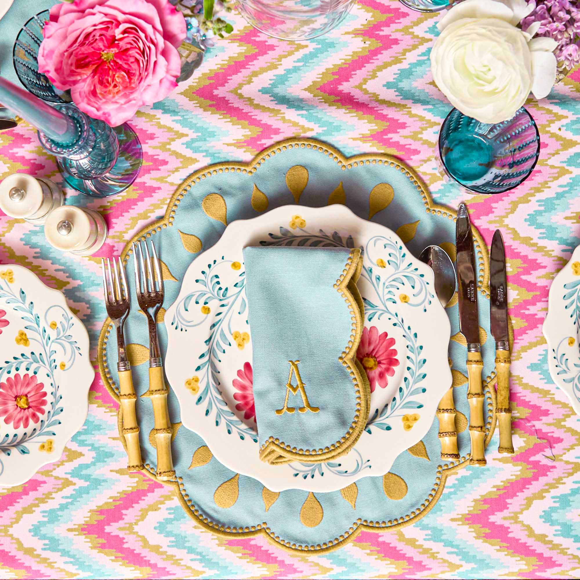 Pink Flowers Starter Plate