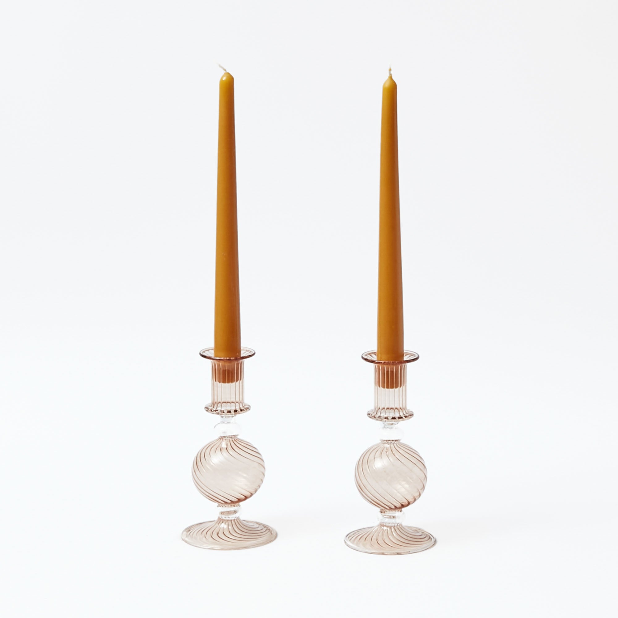 Small Camille Chestnut Candle Holder (Pair)