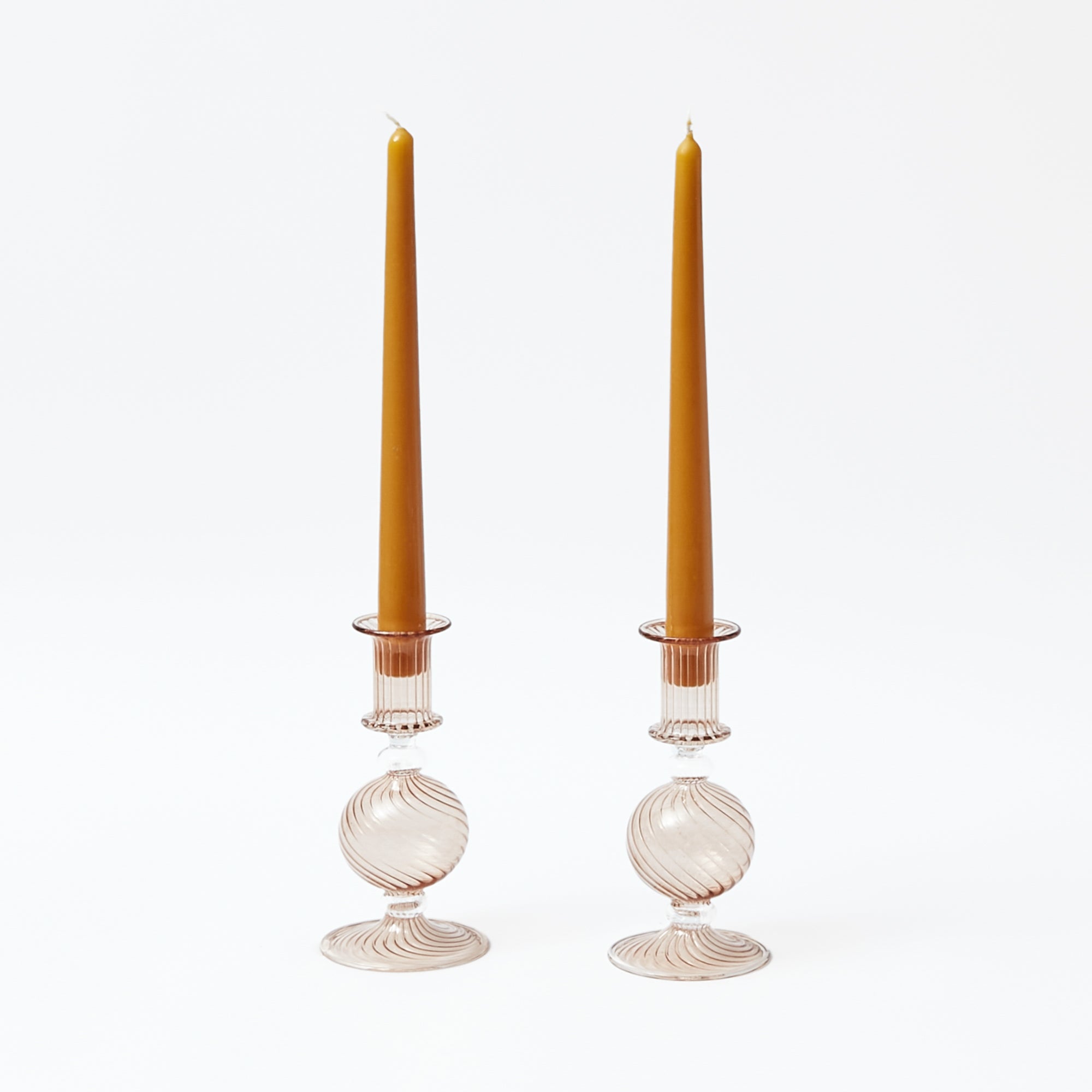 Camille Chestnut Candle Holder Set