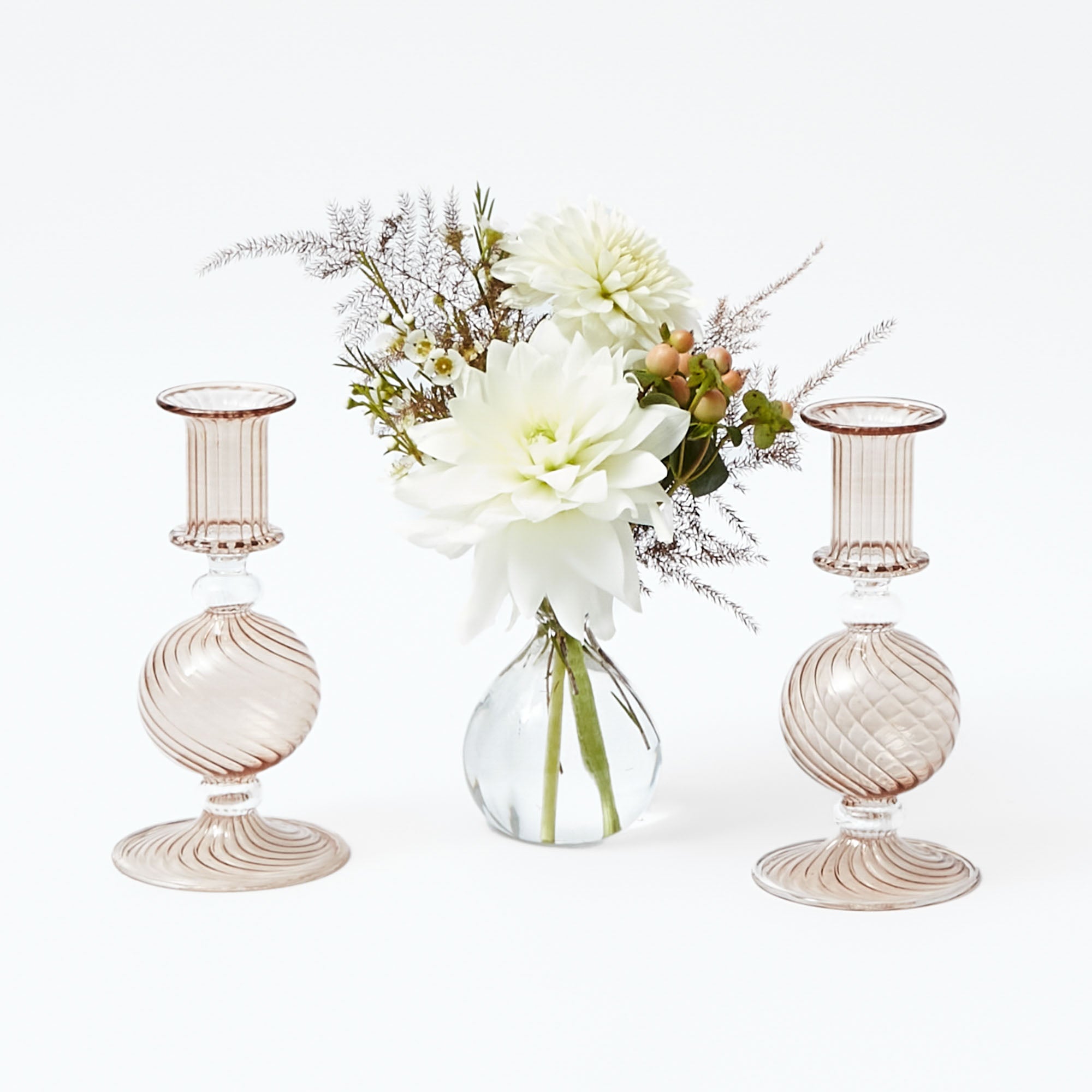 Small Camille Chestnut Candle Holder (Pair)