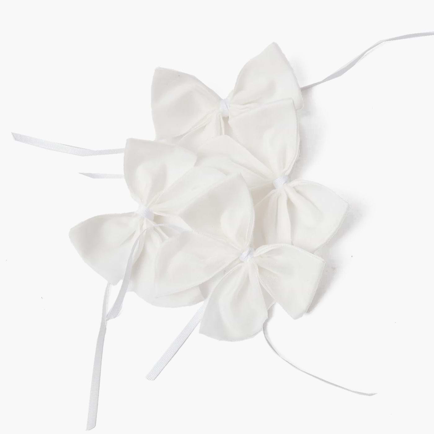 Snow White Velvet Napkin Bows (Set of 4) - Mrs. Alice