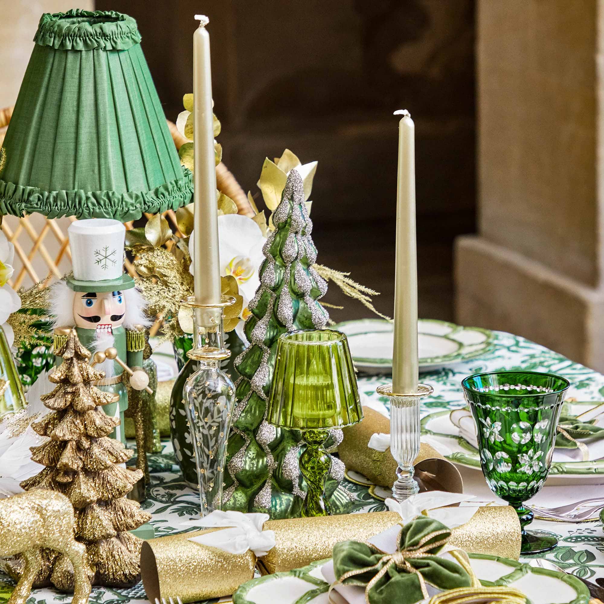 Emerald Glass Christmas Tree (Pair)