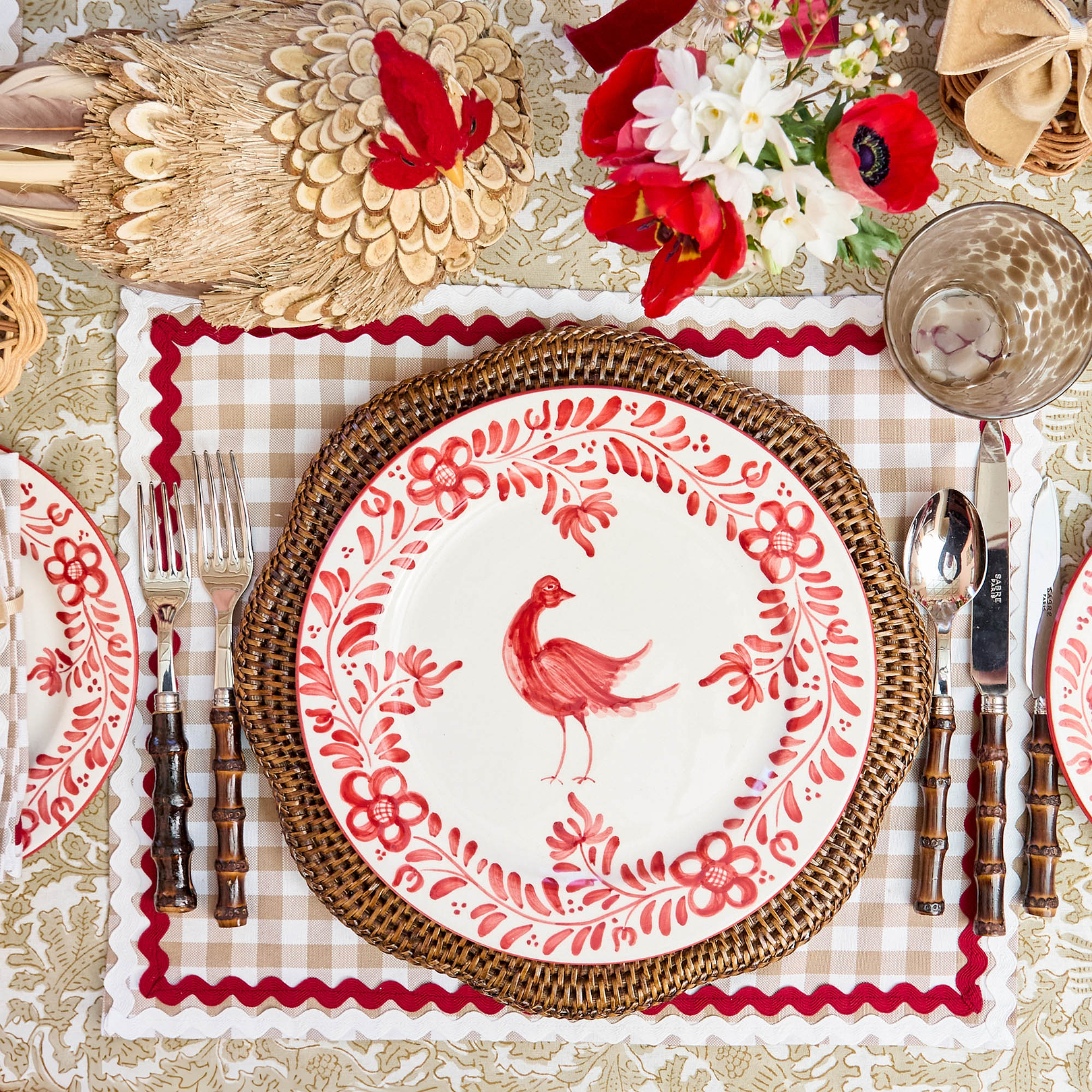 Martha Red Dinner & Starter Plates (Set of 8)