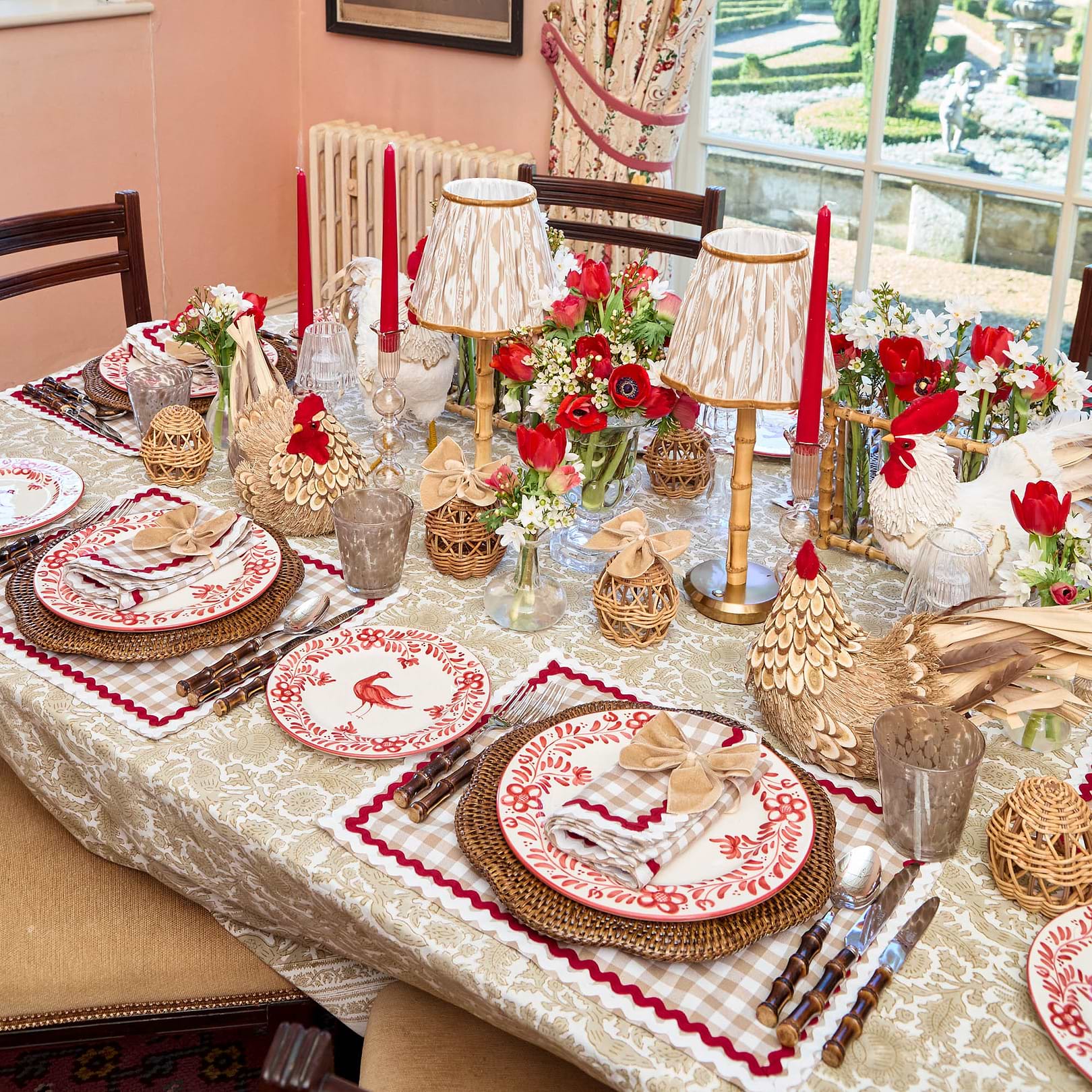 Martha Red Dinner & Starter Plates (Set of 8)