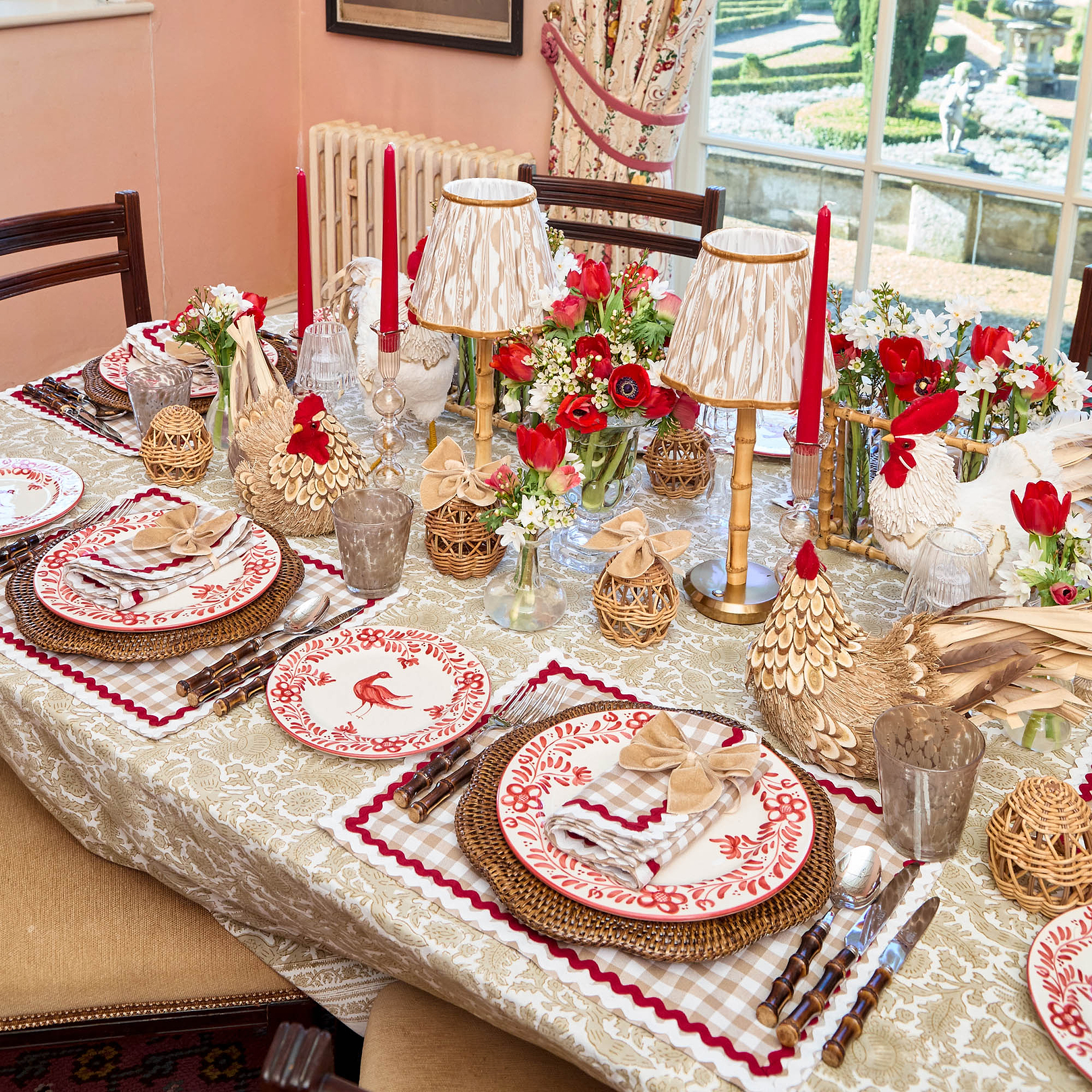 Martha Red Dinner & Starter Plates (Set of 8)
