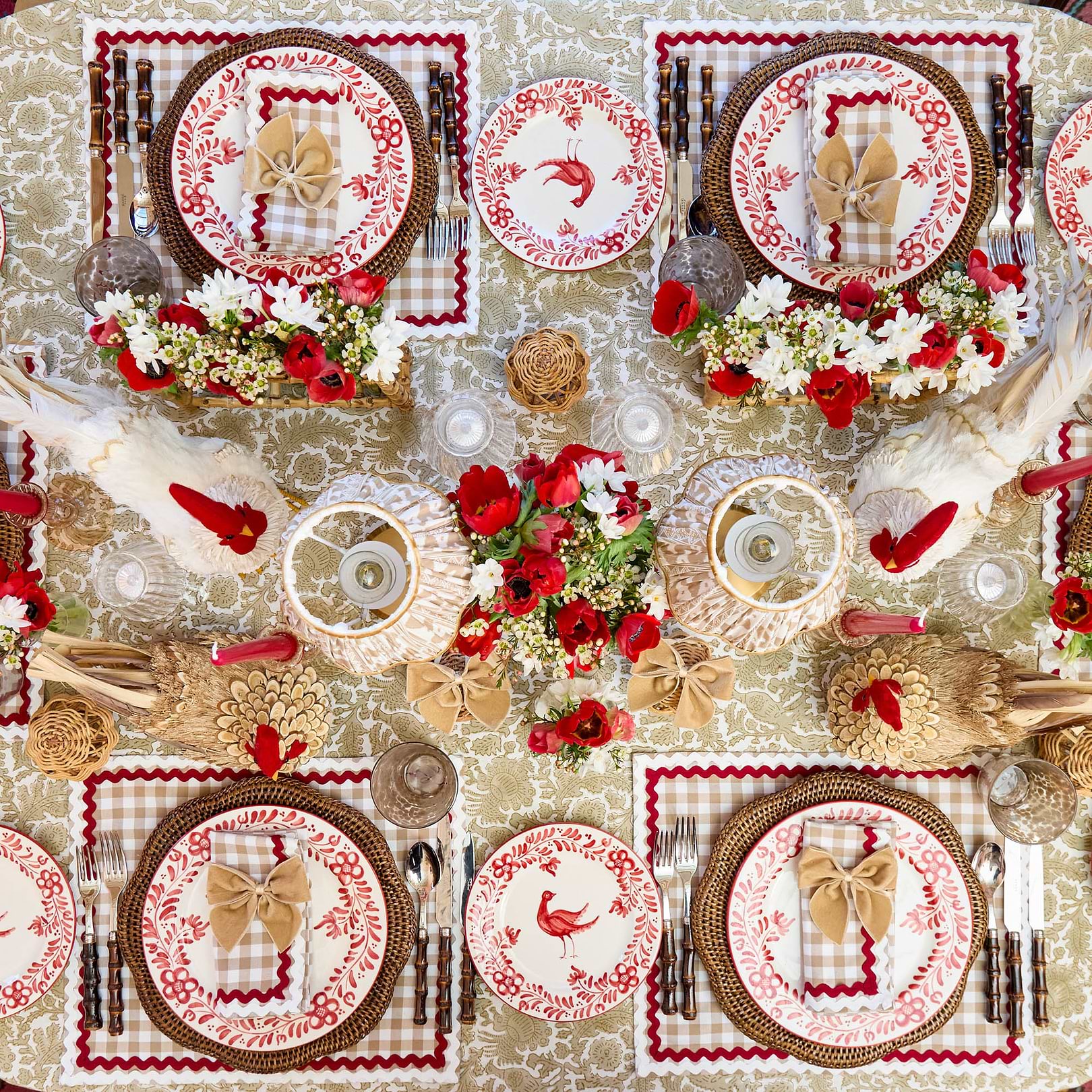 Martha Red Dinner & Starter Plates (Set of 8)