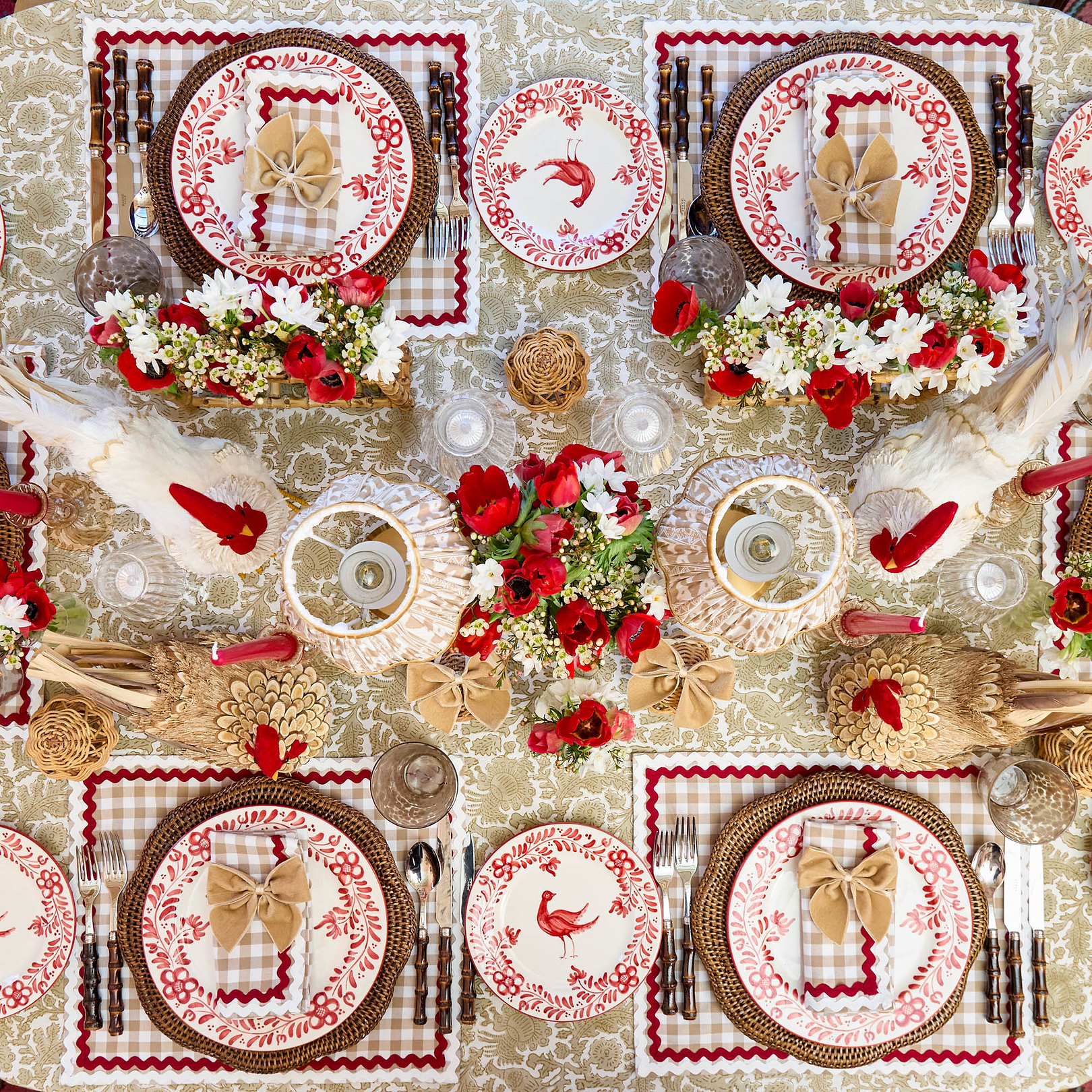 Martha Red Dinner & Starter Plates (Set of 8)