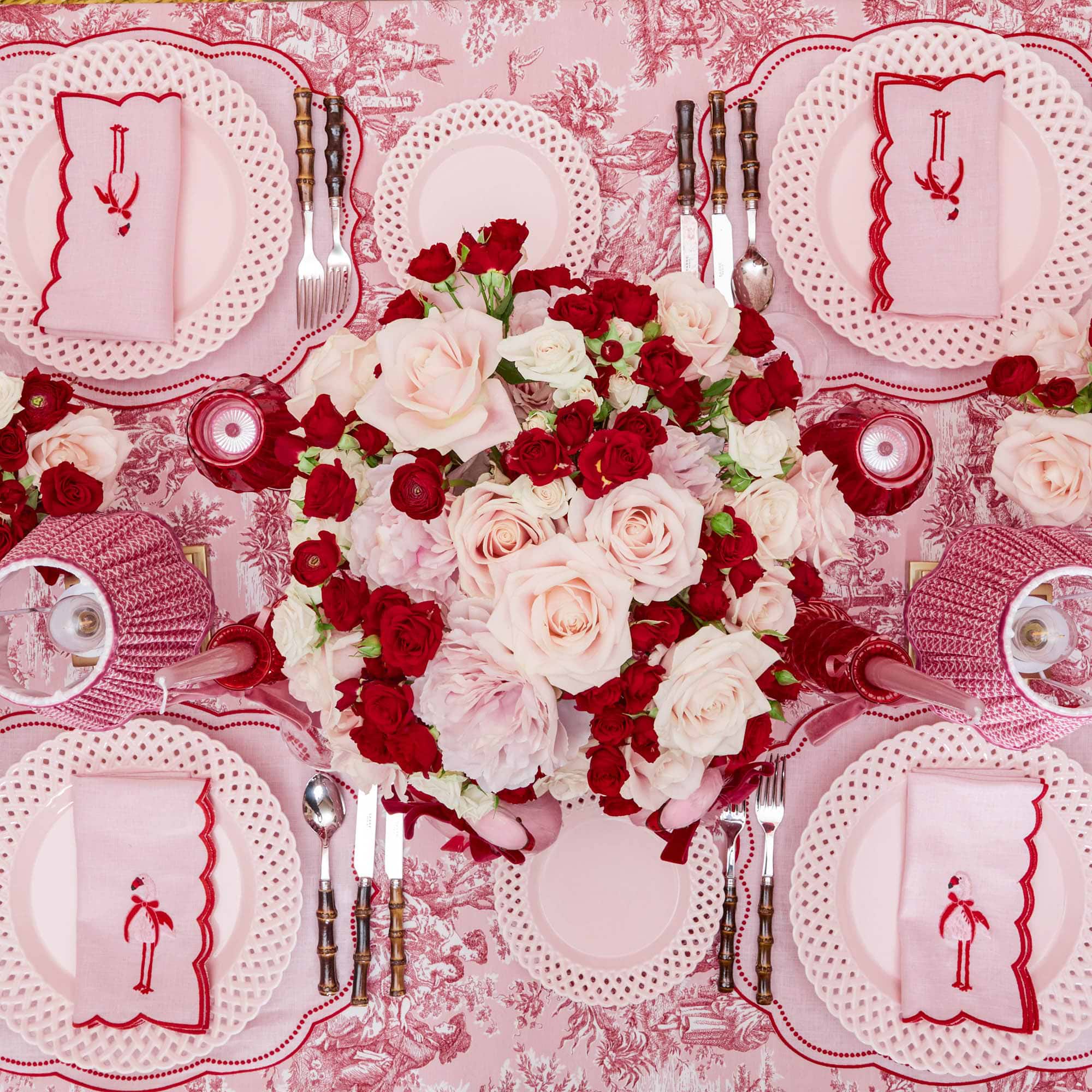 Pink & Red Eloise Linen Placemats (Set of 4)