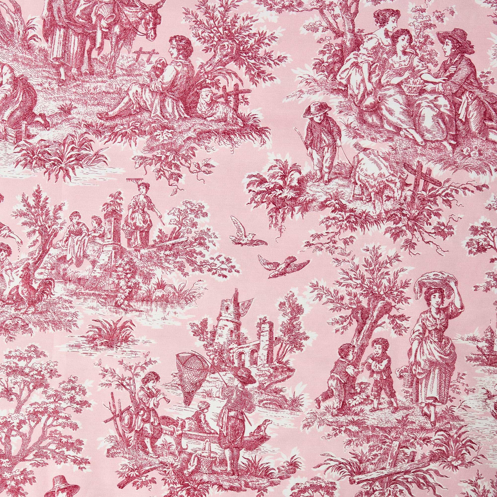 Pink Isla Toile Tablecloth