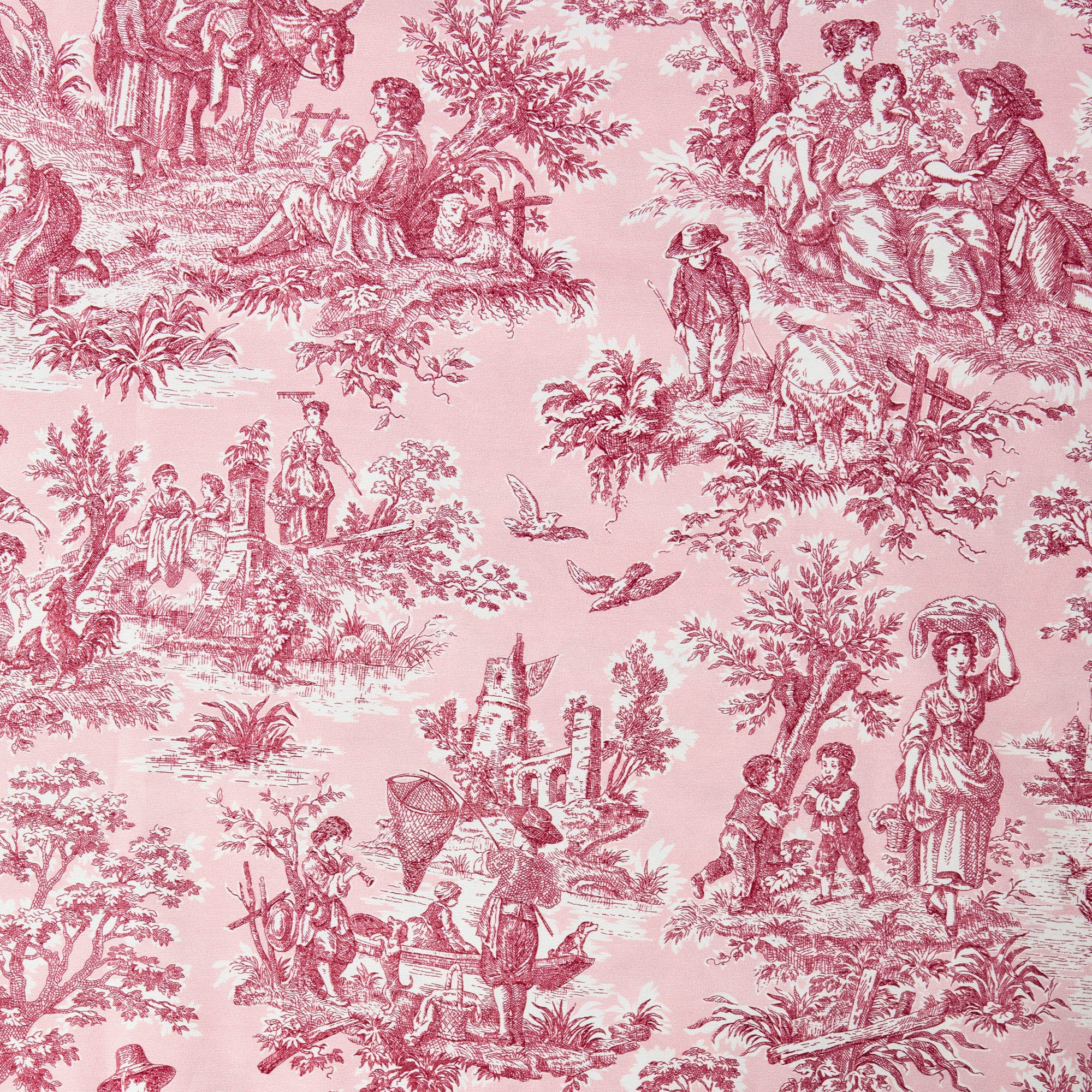 Pink Isla Toile Tablecloth