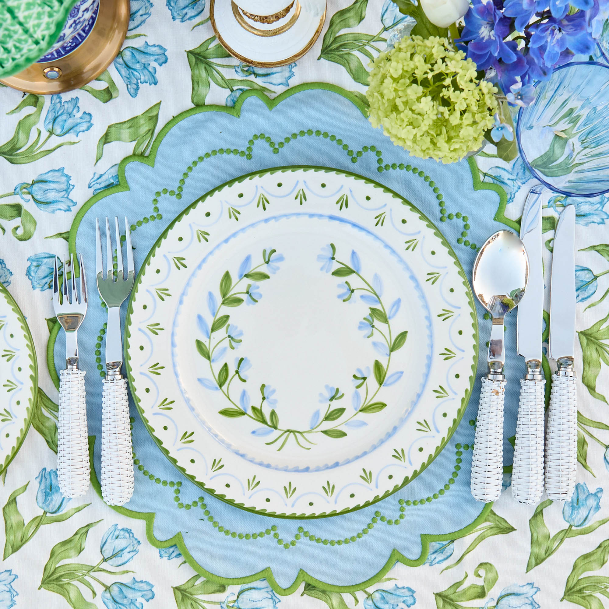 Josephine Green & Blue Dinner Plate