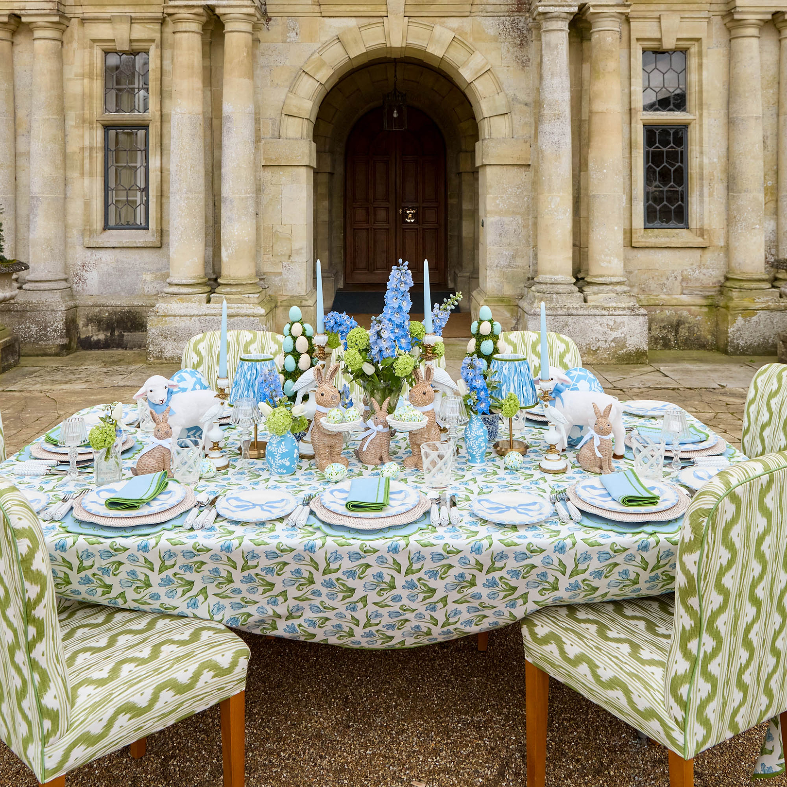Blue Tulip Tablecloth